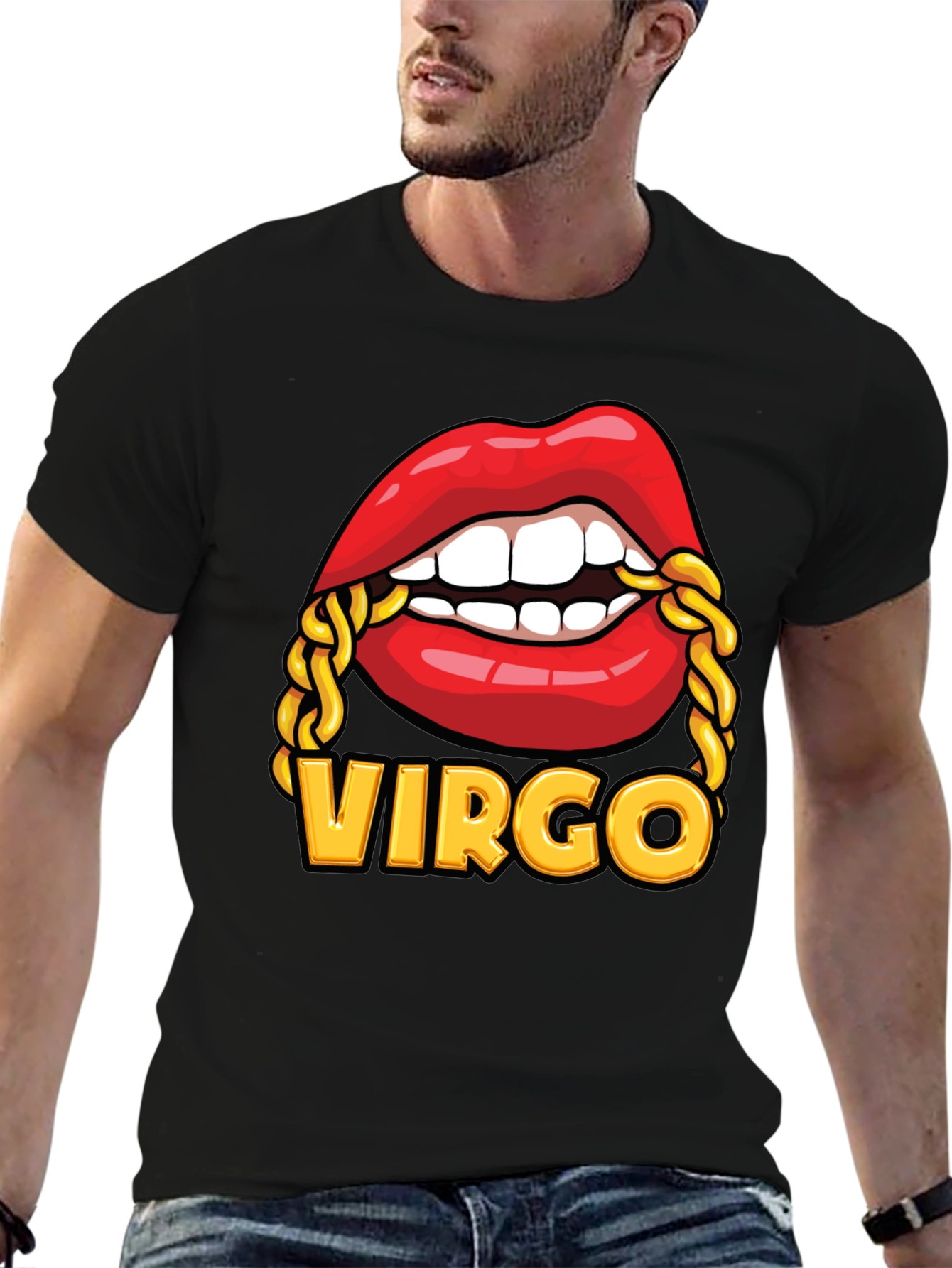 Black Virgo Lips Graphic Tee view 6