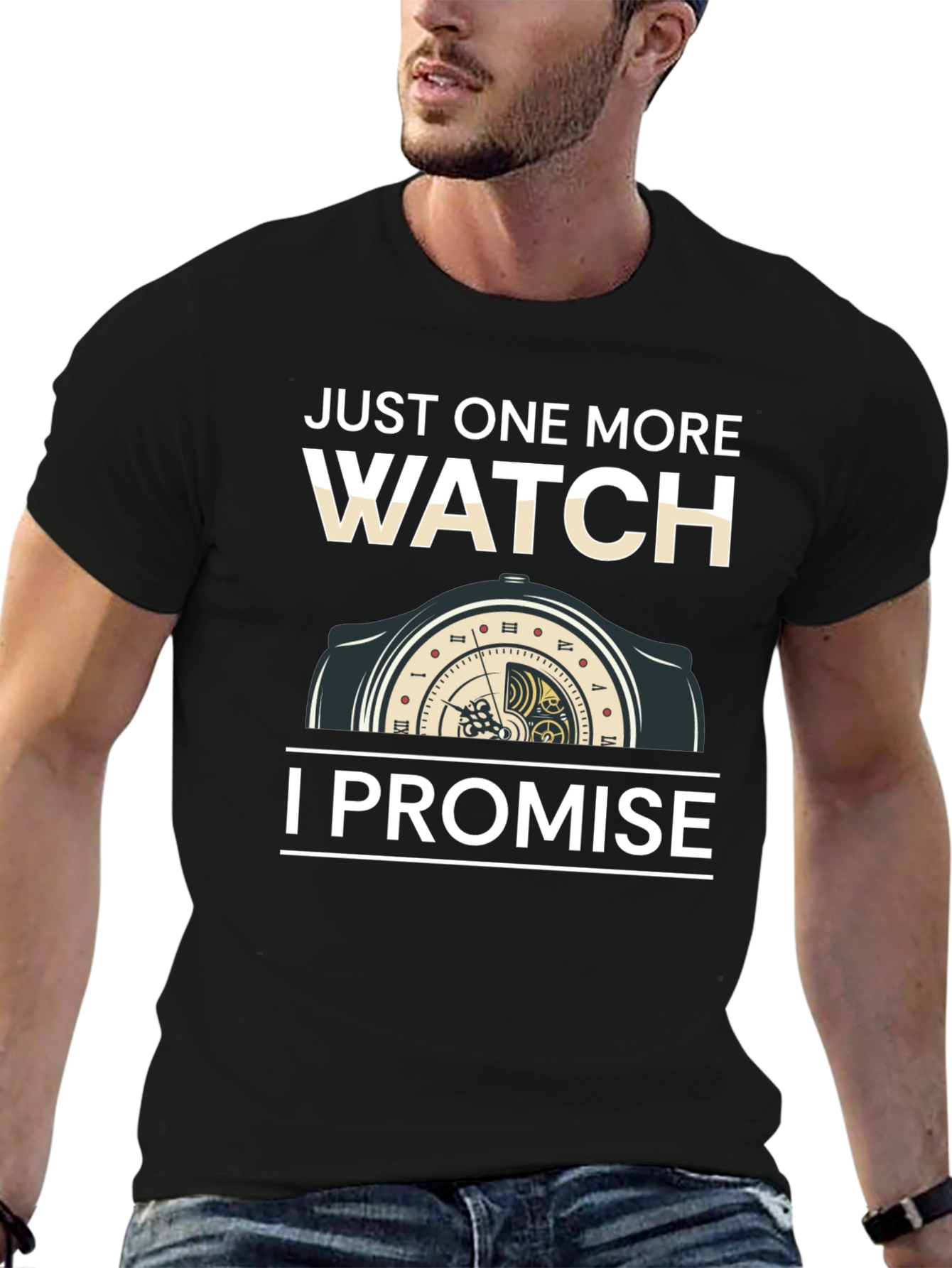 Black Just One More Watch T-Shirt view 6