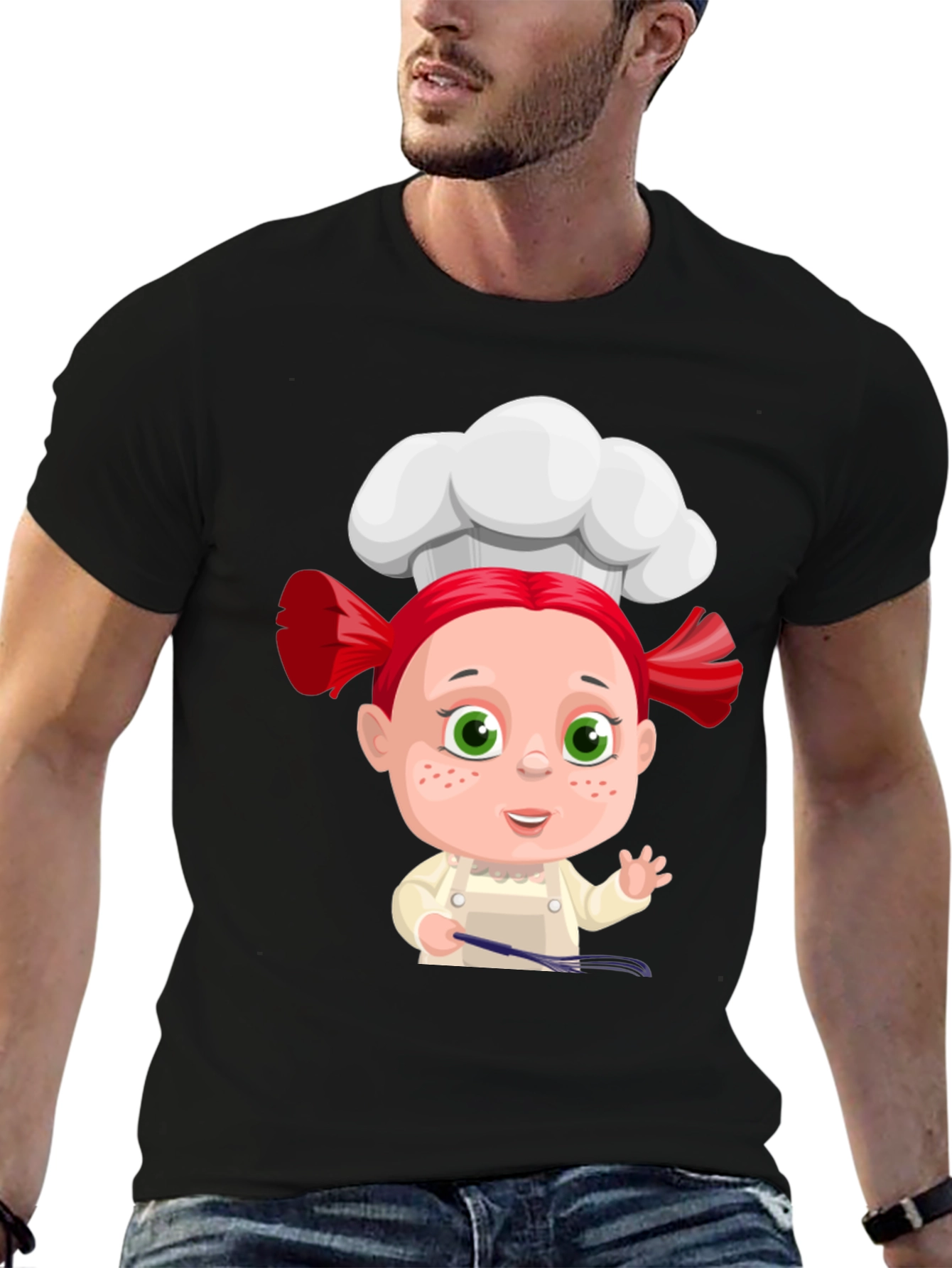 Black Chef Cartoon Graphic Tee view 6