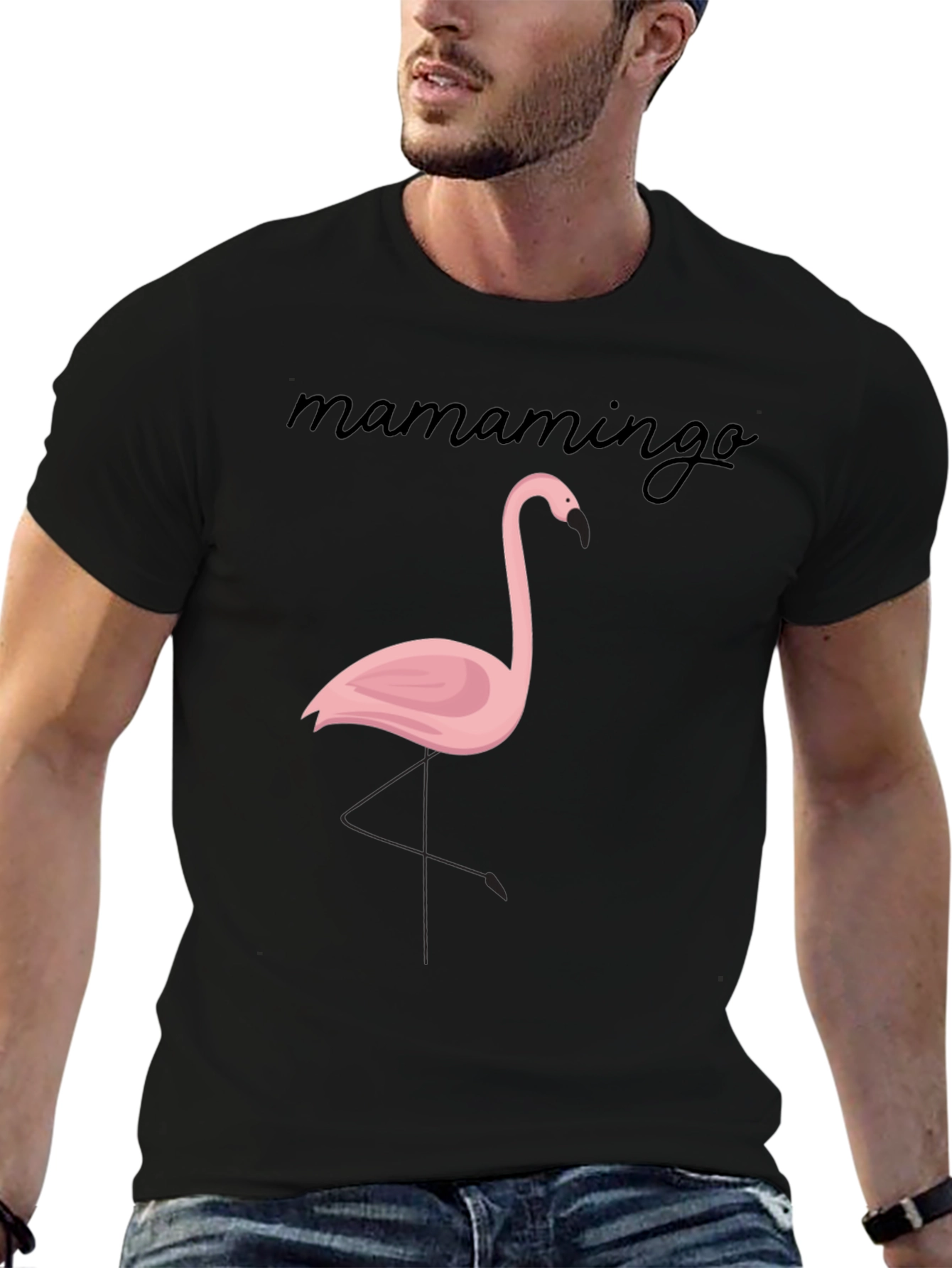 Mamamingo Flamingo Graphic Tee - Black - 6