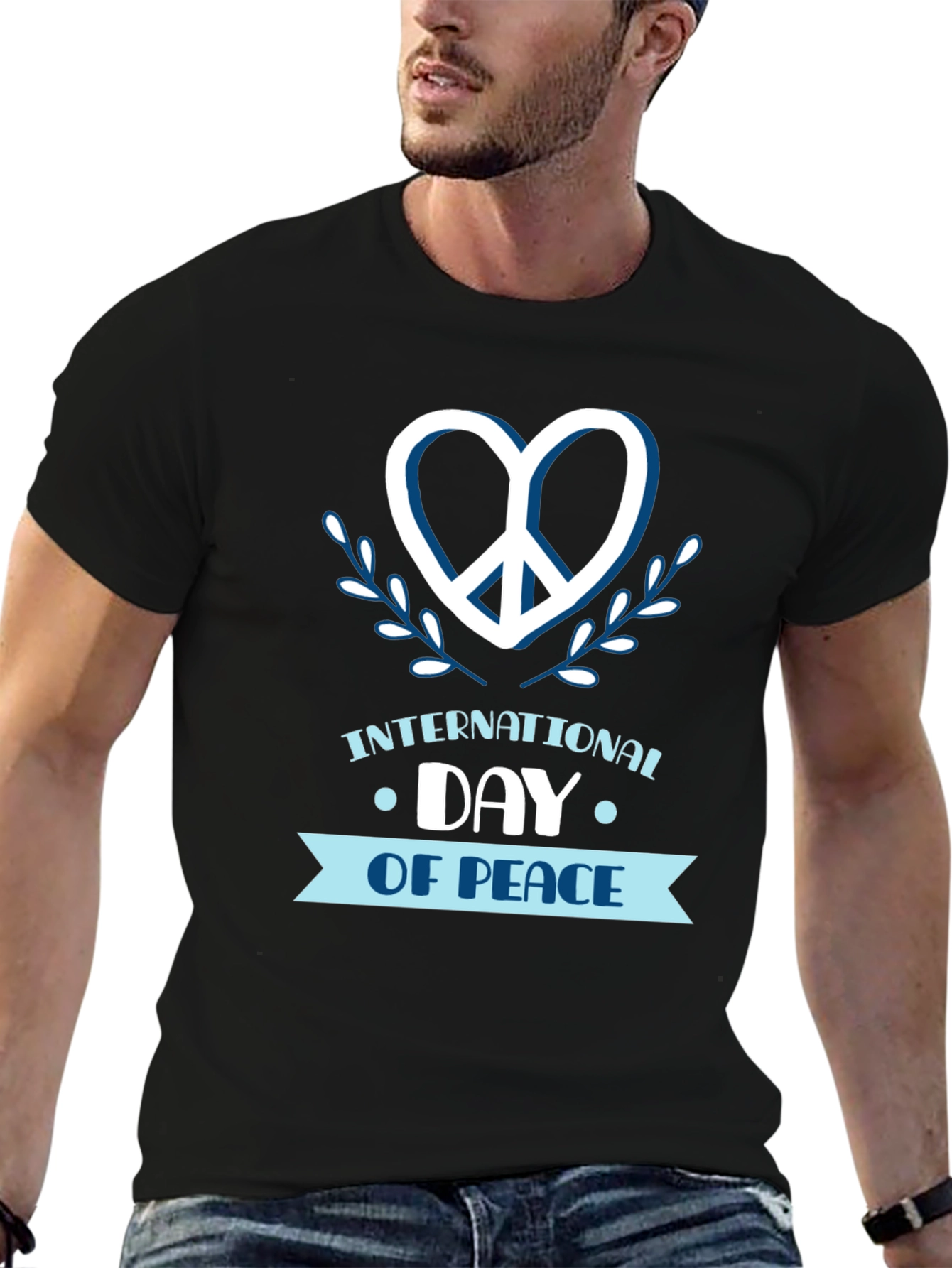 Black International Day of Peace T-Shirt view 6