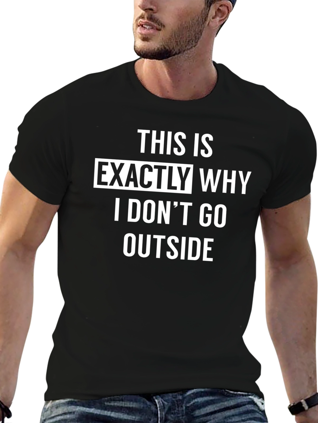Black Funny Introvert T-Shirt - This is Exactly Why view 6