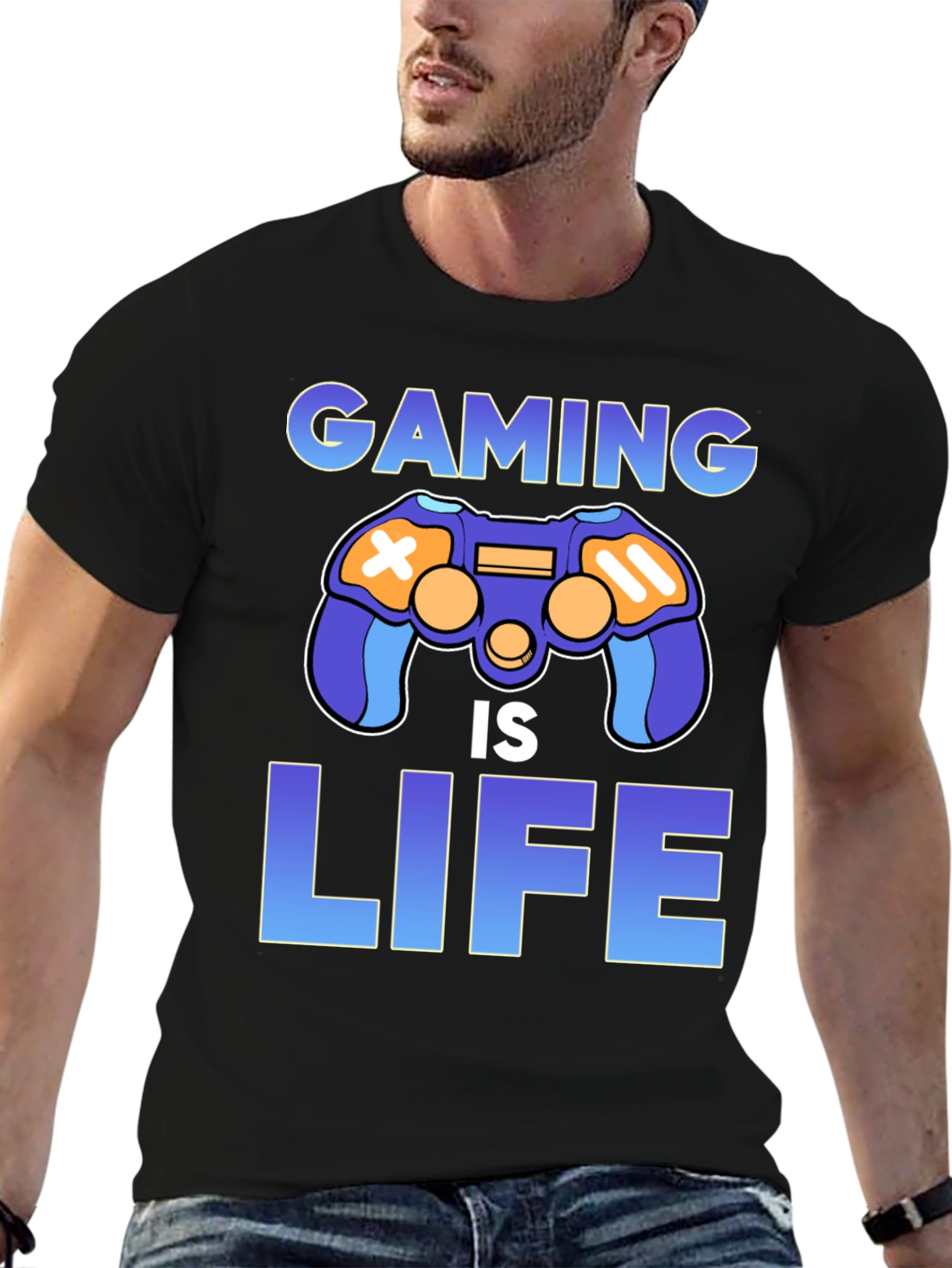Black Gaming Is Life T-Shirt, Gamer Apparel view 6