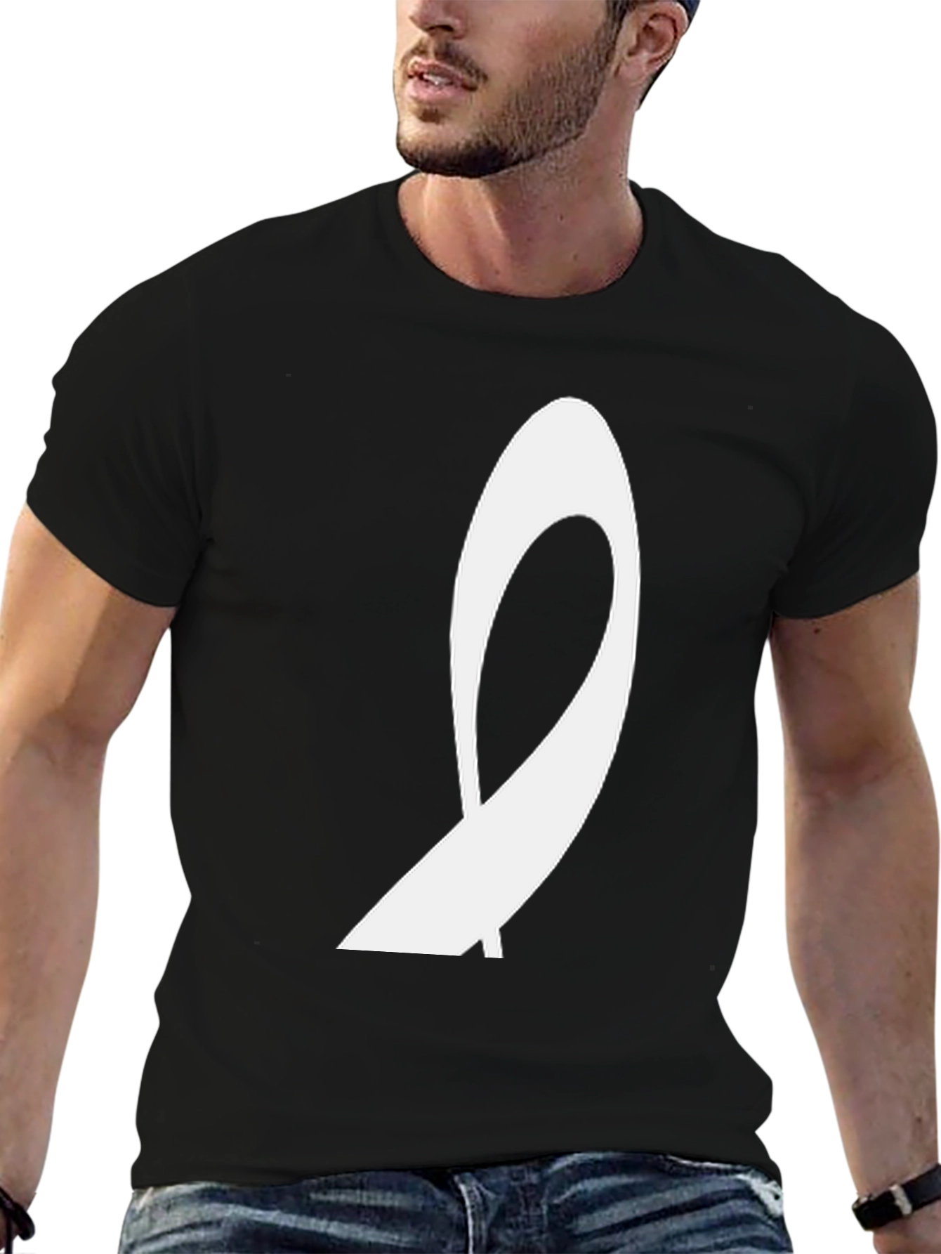 Black Abstract Graphic Black Tee view 6