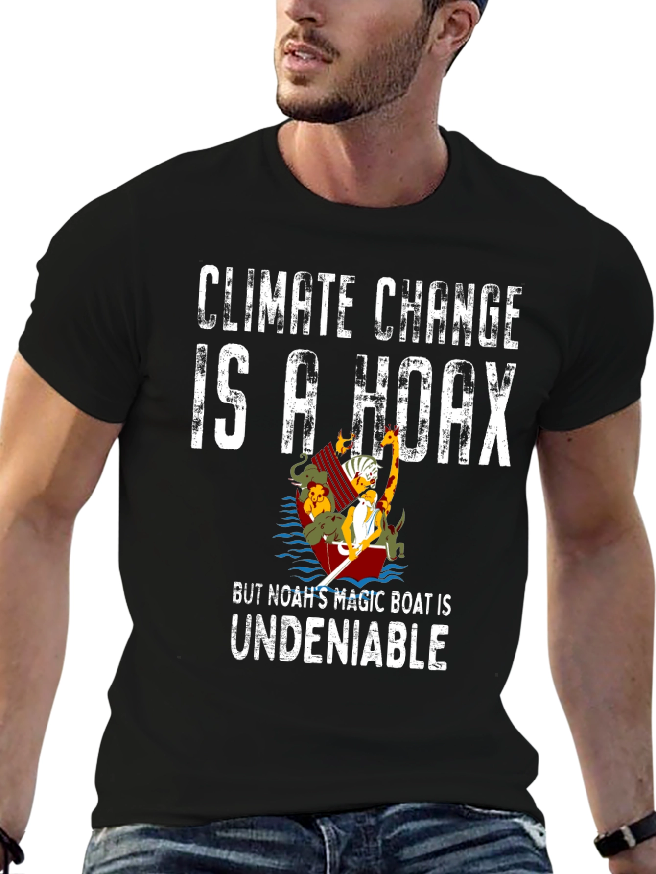 Black Climate Change is a Hoax T-Shirt view 6