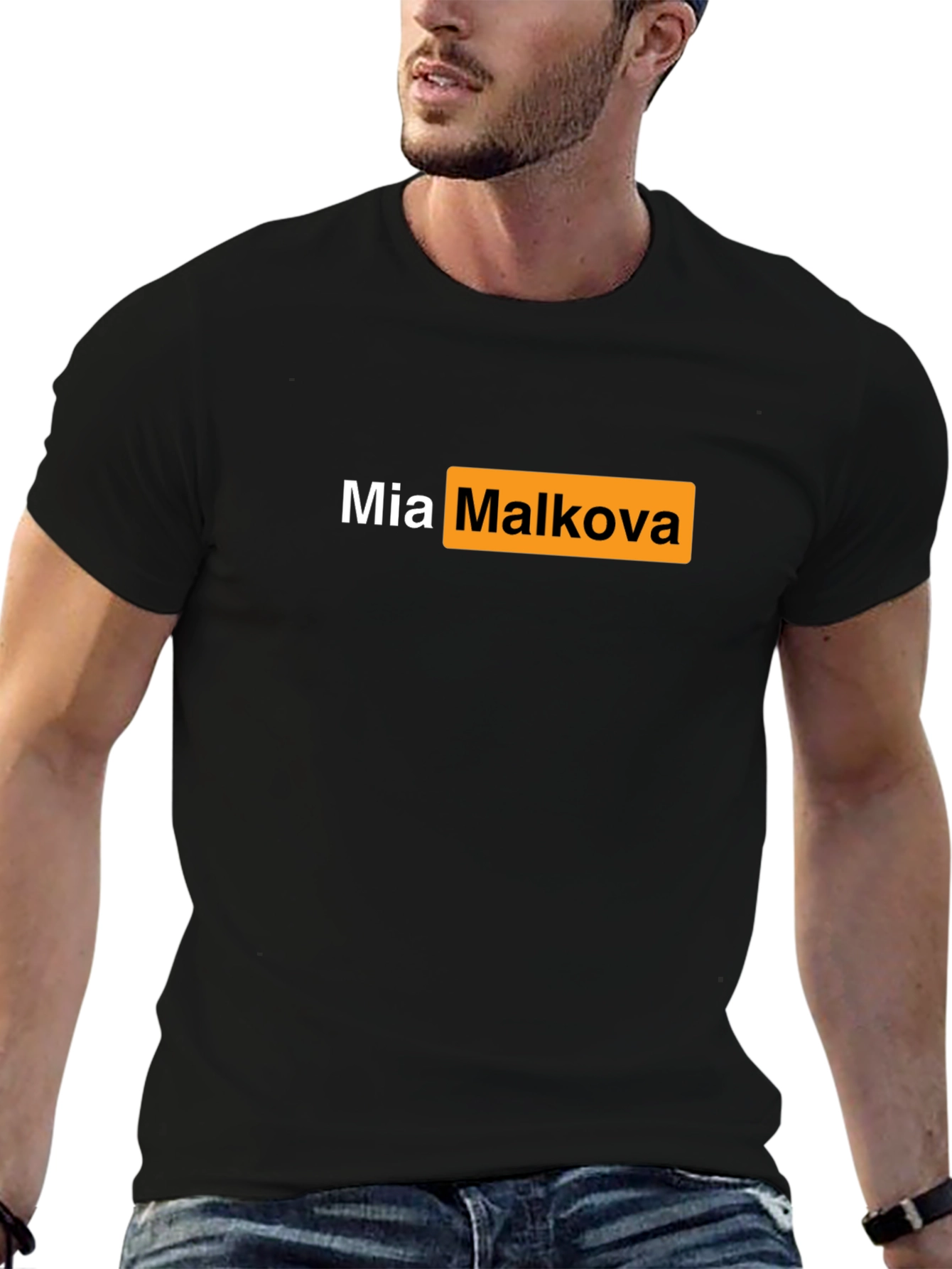 Black Mia Malkova T-Shirt - Adult Novelty Tee view 6
