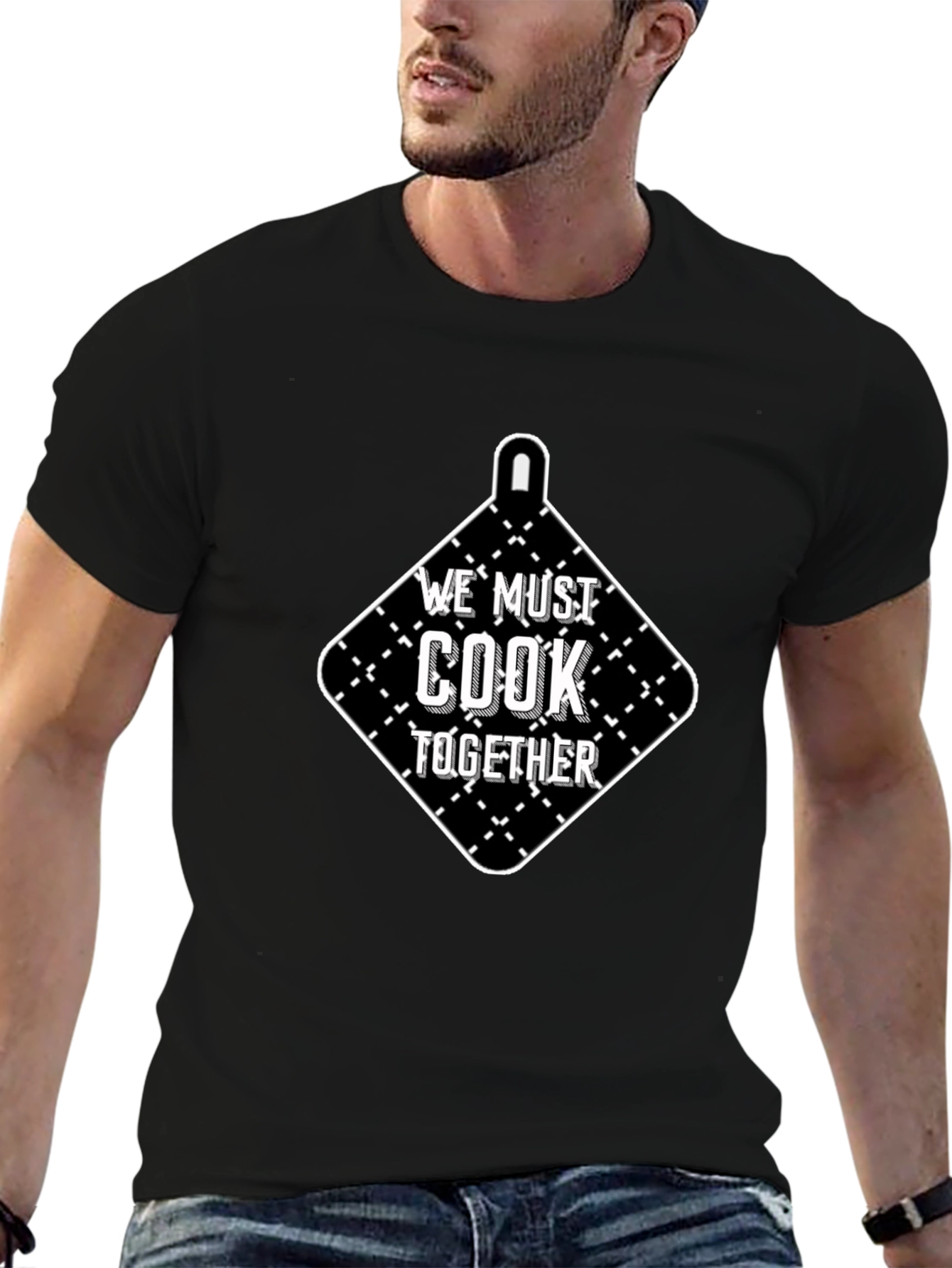 Black We Must Cook Together Black Graphic Tee view 6