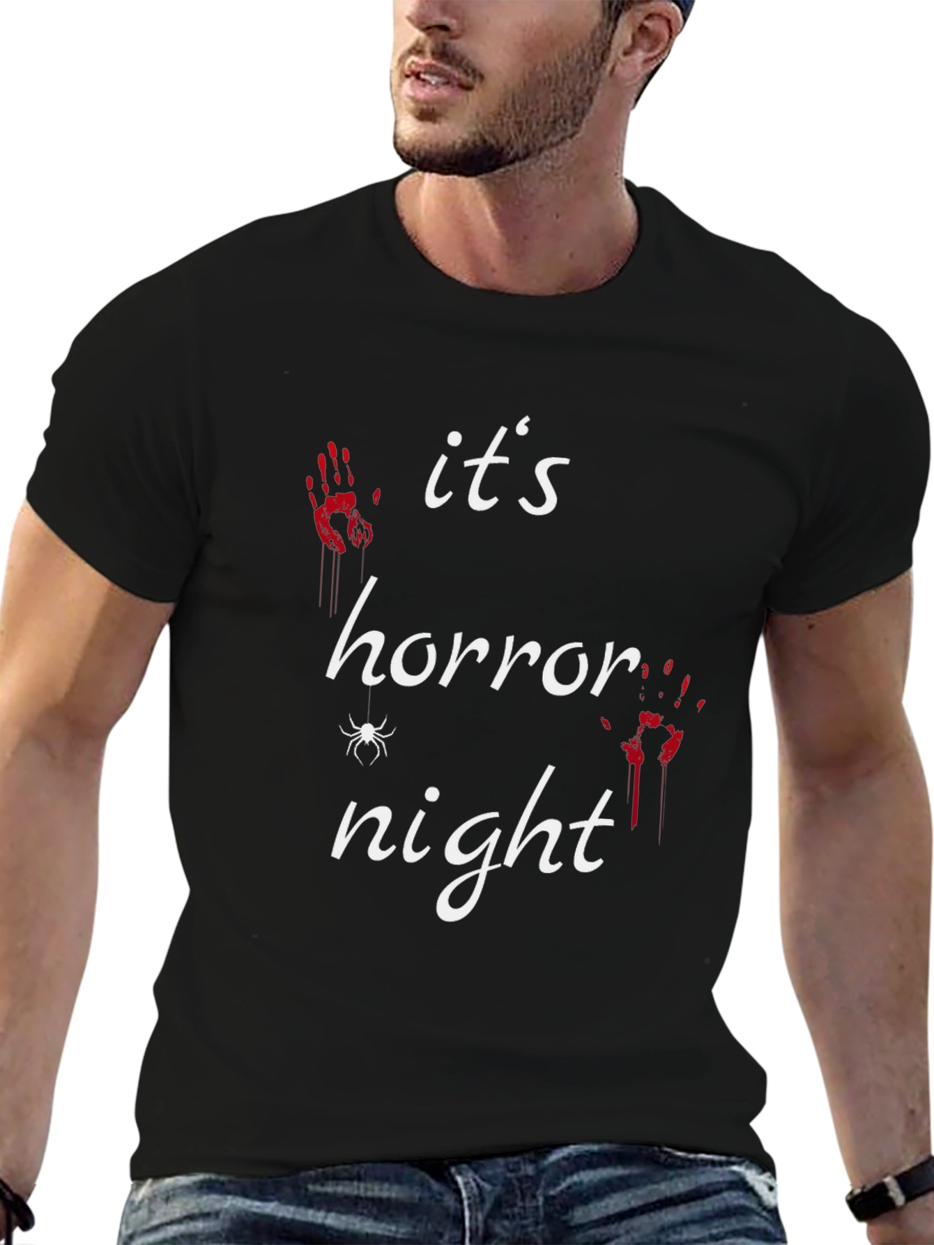 Black It's Horror Night Black T-Shirt view 6