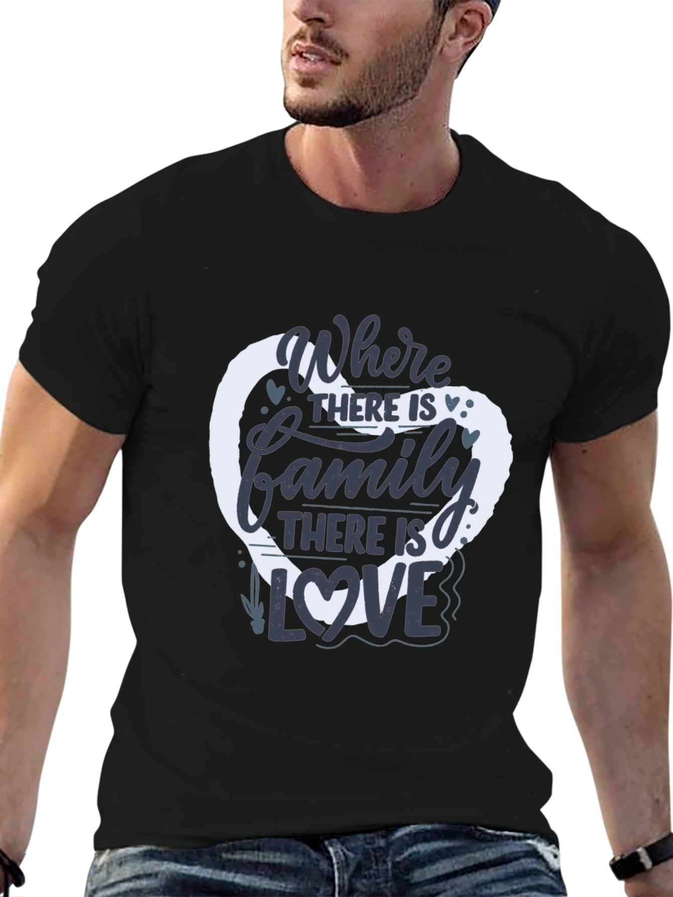 Black Family Love Heart T-Shirt - Where There Is Family view 6
