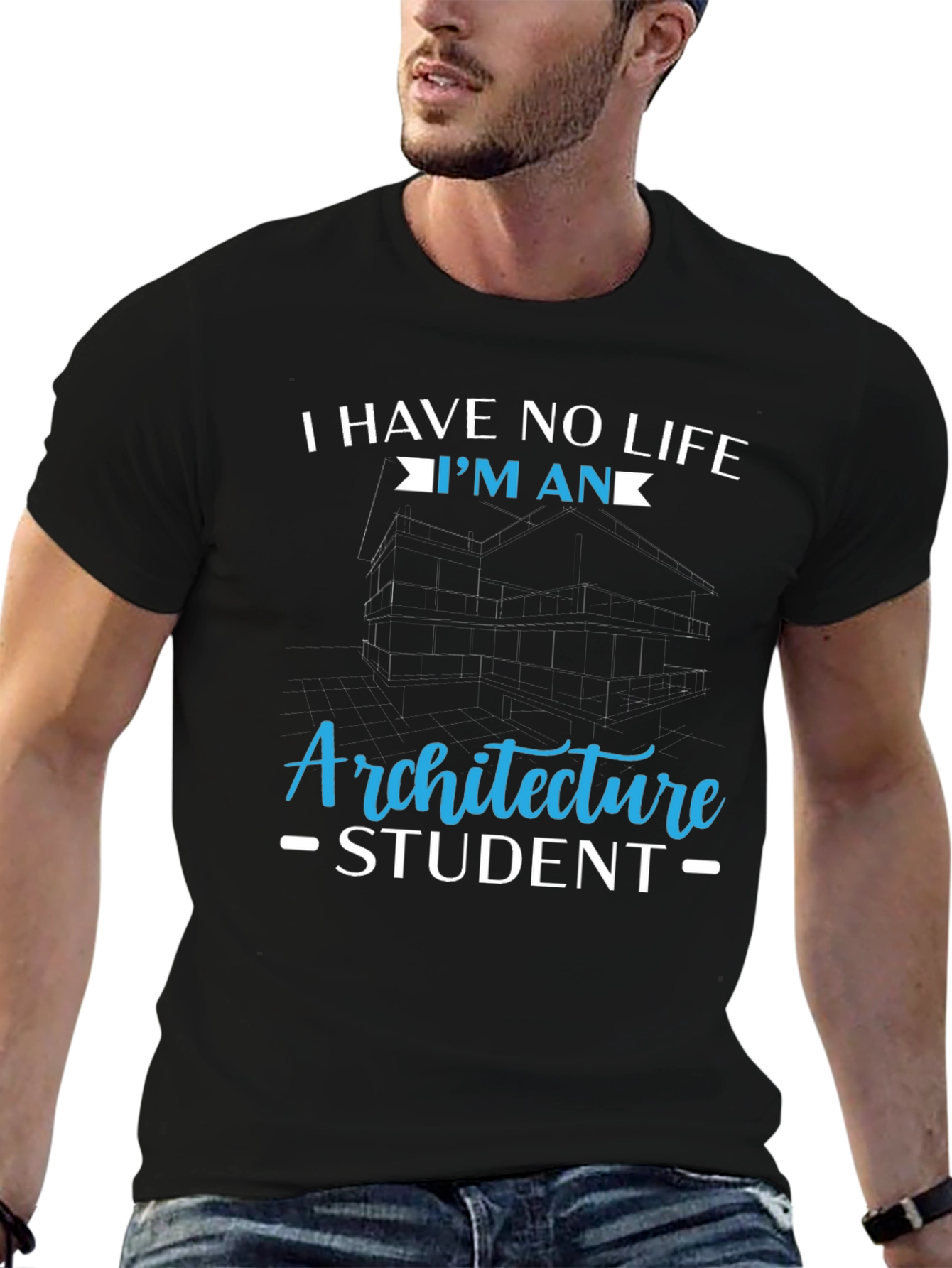 Black Architecture Student Tee: No Life, I'm An... view 6