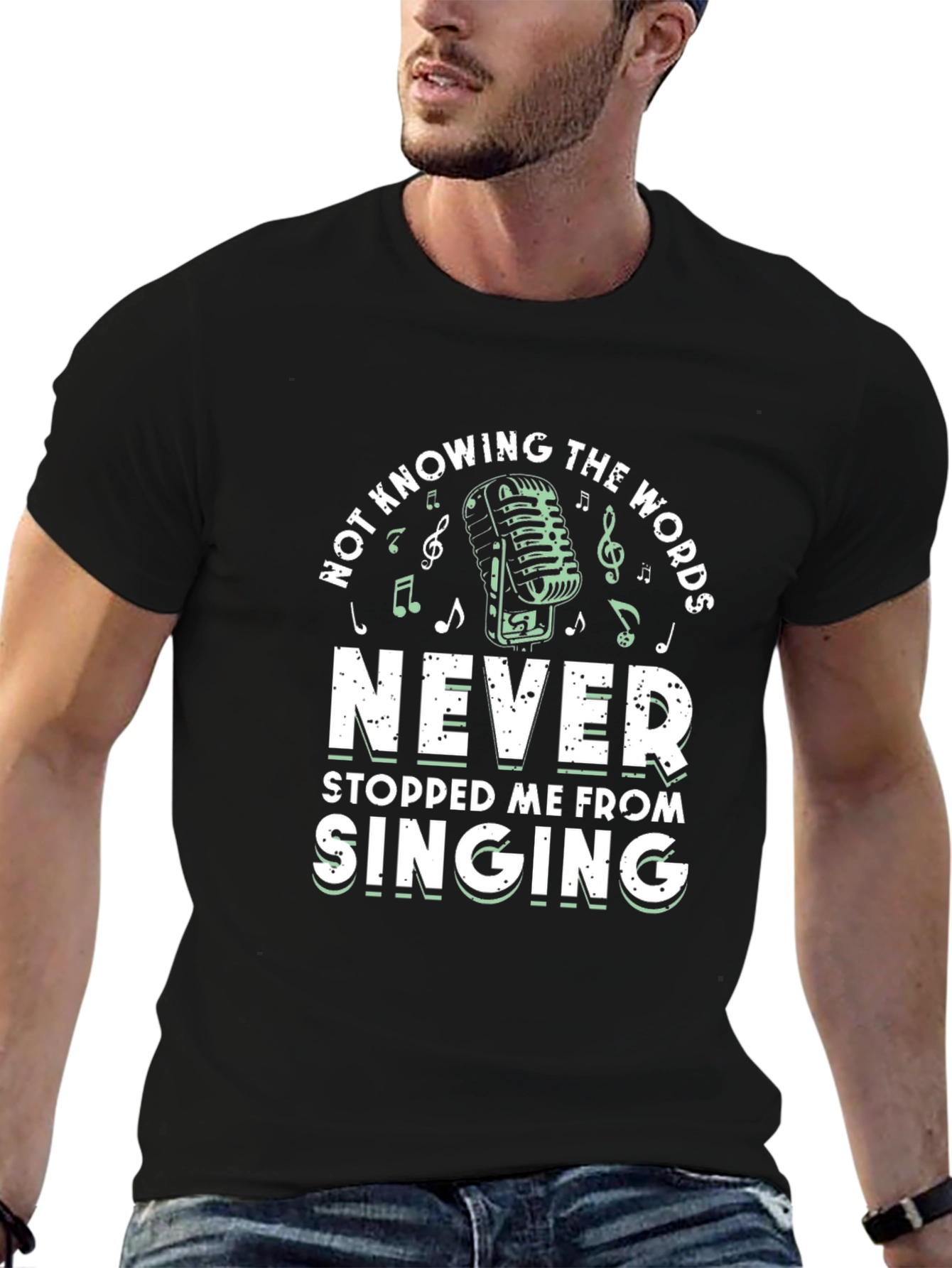 Black Not Knowing the Words Singing T-Shirt view 6