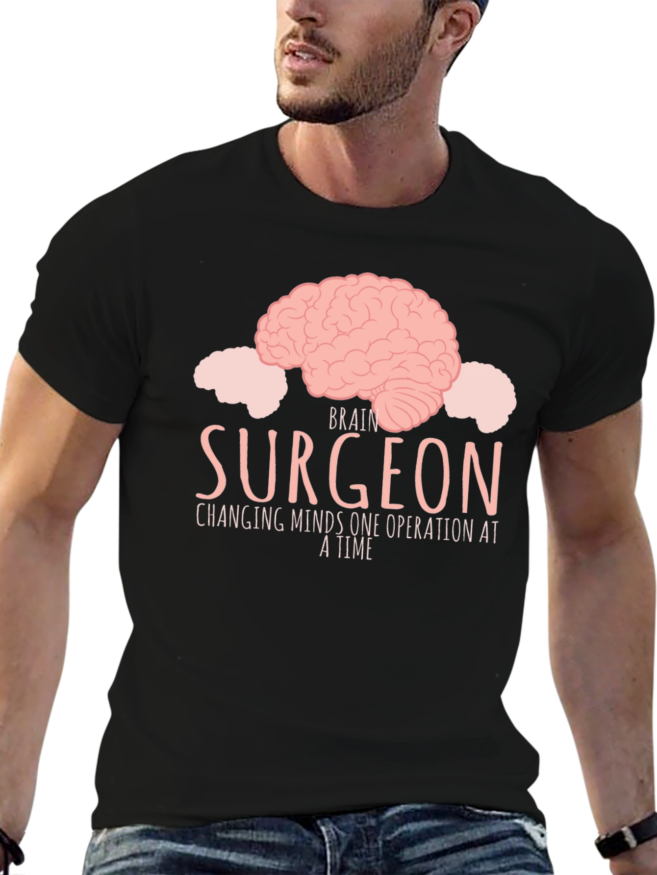 Black Brain Surgeon T-Shirt - Changing Minds Graphic Tee view 6