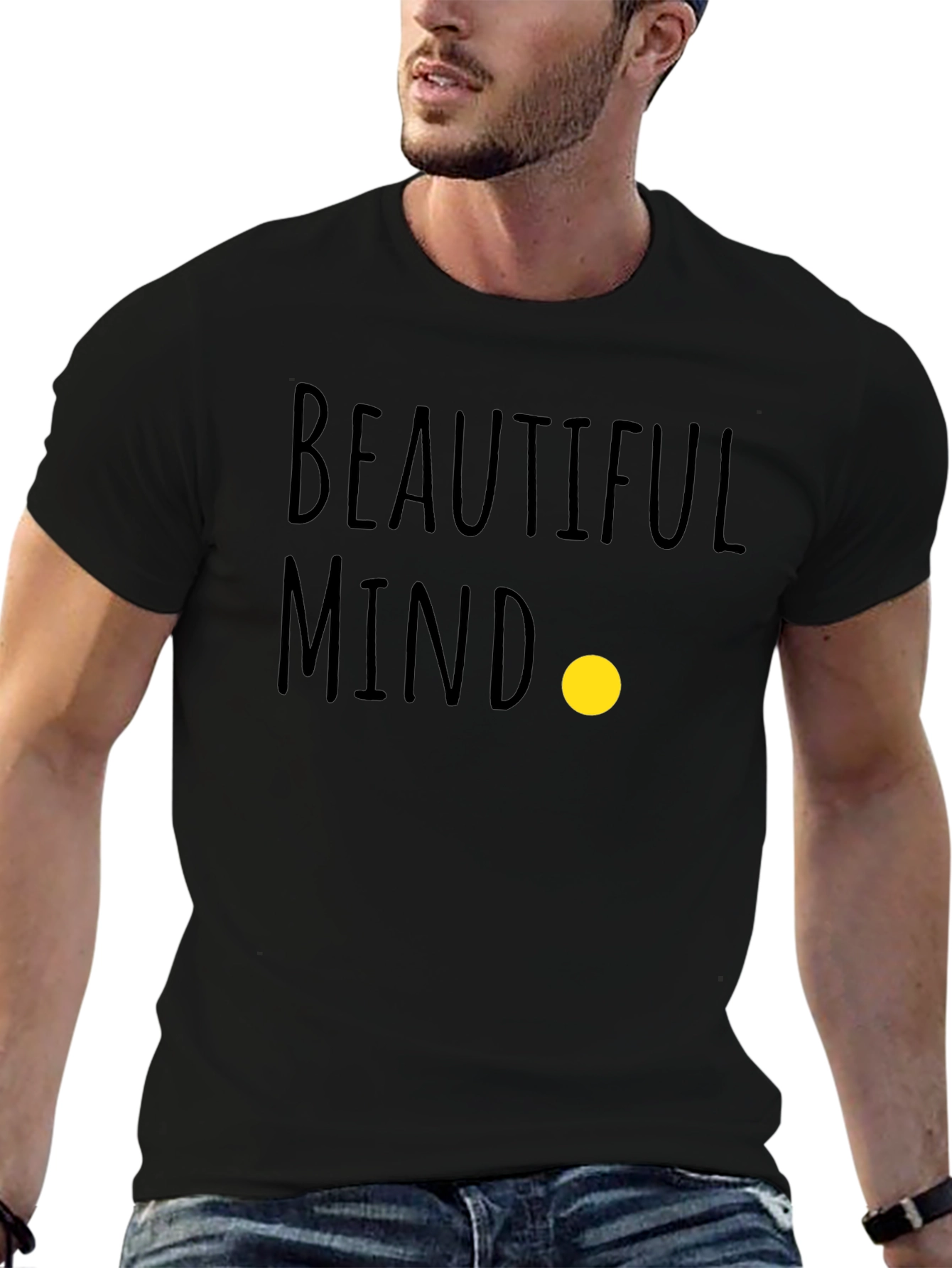 Black Beautiful Mind Graphic Tee - Soft Cotton Blend view 6