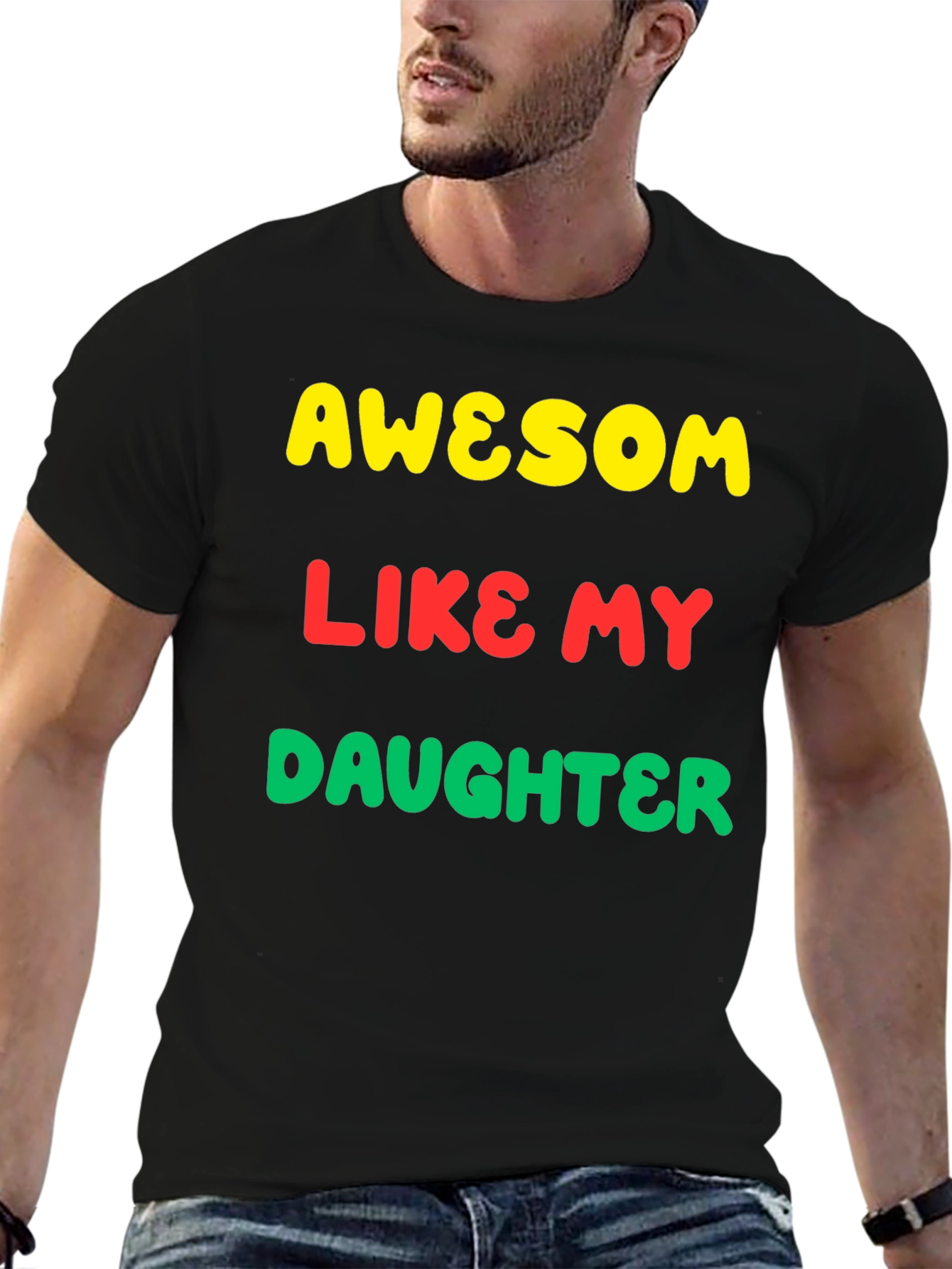 Black Awesome Like My Daughter Graphic Tee view 6