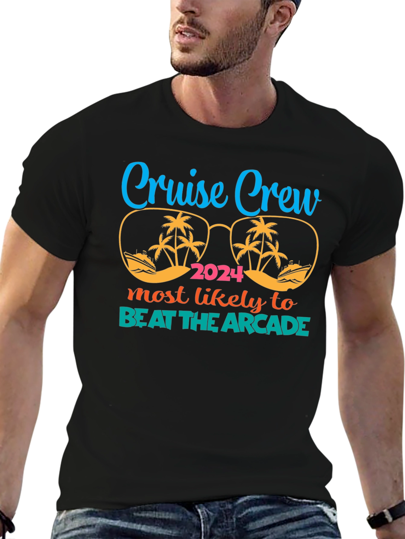 Black Cruise Crew 2024 Arcade T-Shirt view 6