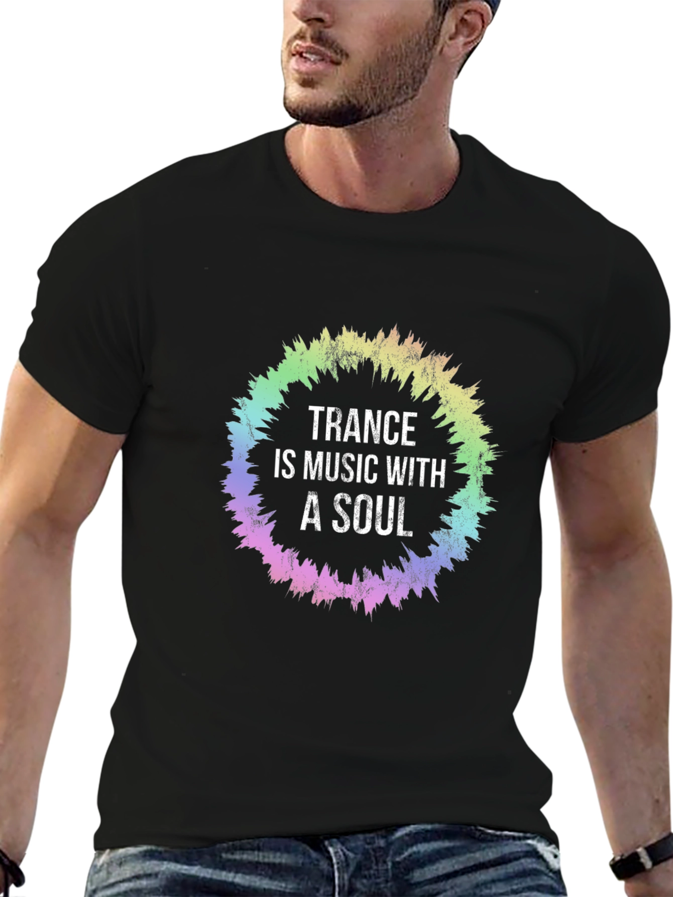 Black Trance Music Soul T-Shirt -  Vibrant Graphic Tee view 6