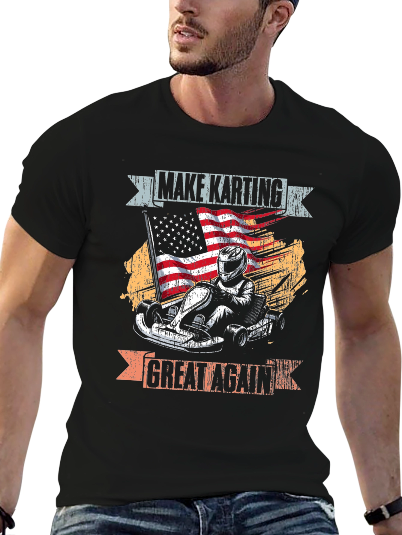 Black Make Karting Great Again Graphic Tee view 6