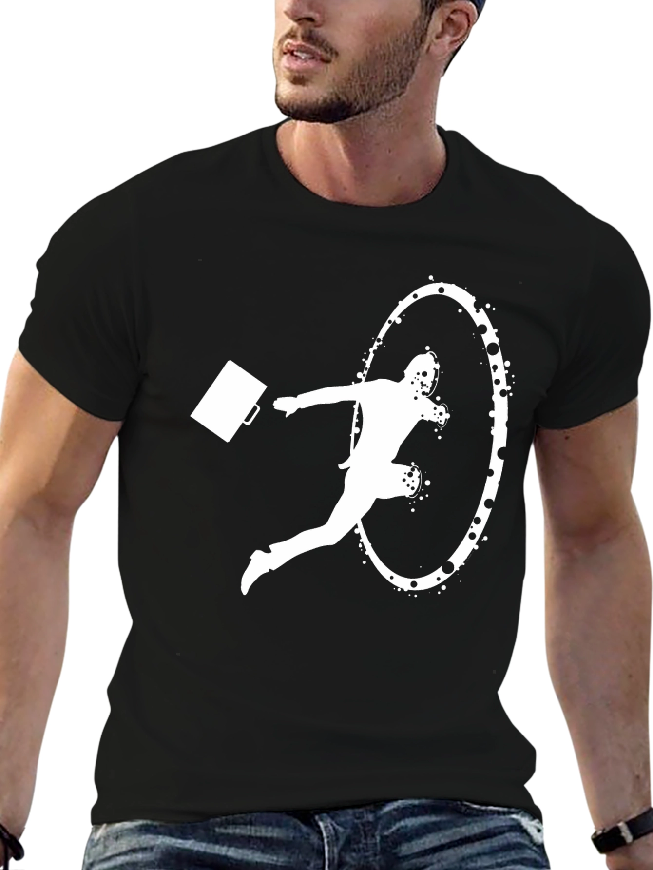 Black Portal Businessman Graphic T-Shirt view 6
