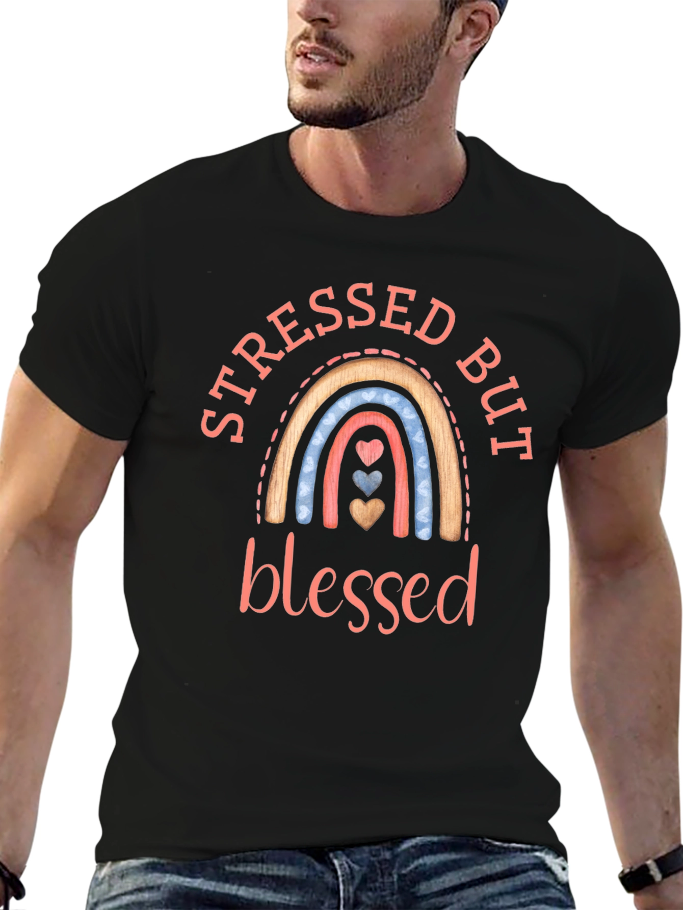Black Stressed But Blessed T-Shirt view 6