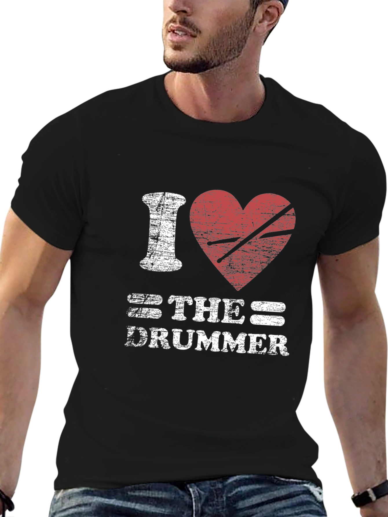 Black I Heart The Drummer T-Shirt - Music Lover Tee view 6