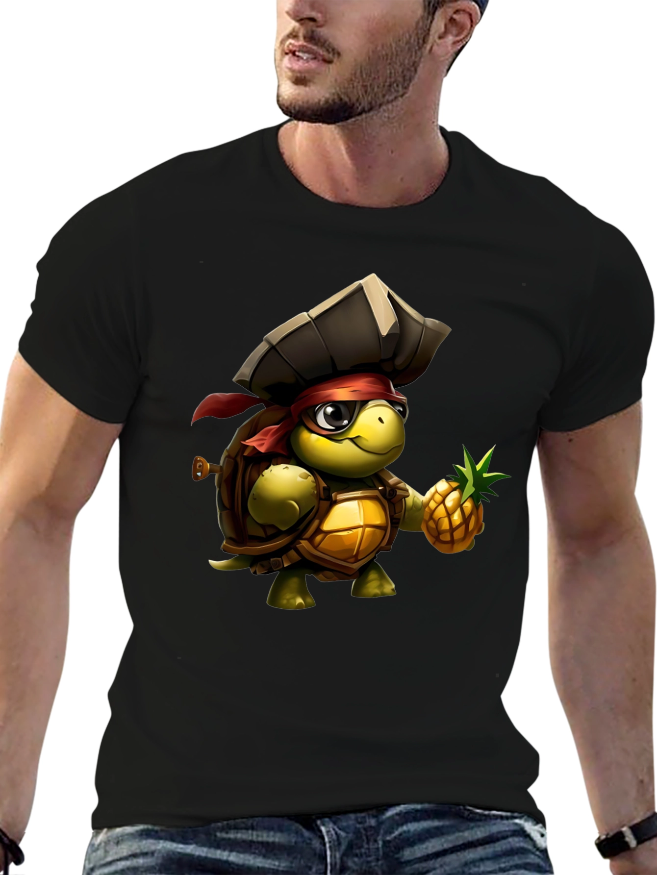 Black Turtle Pirate Graphic Tee - Unique Design! view 6