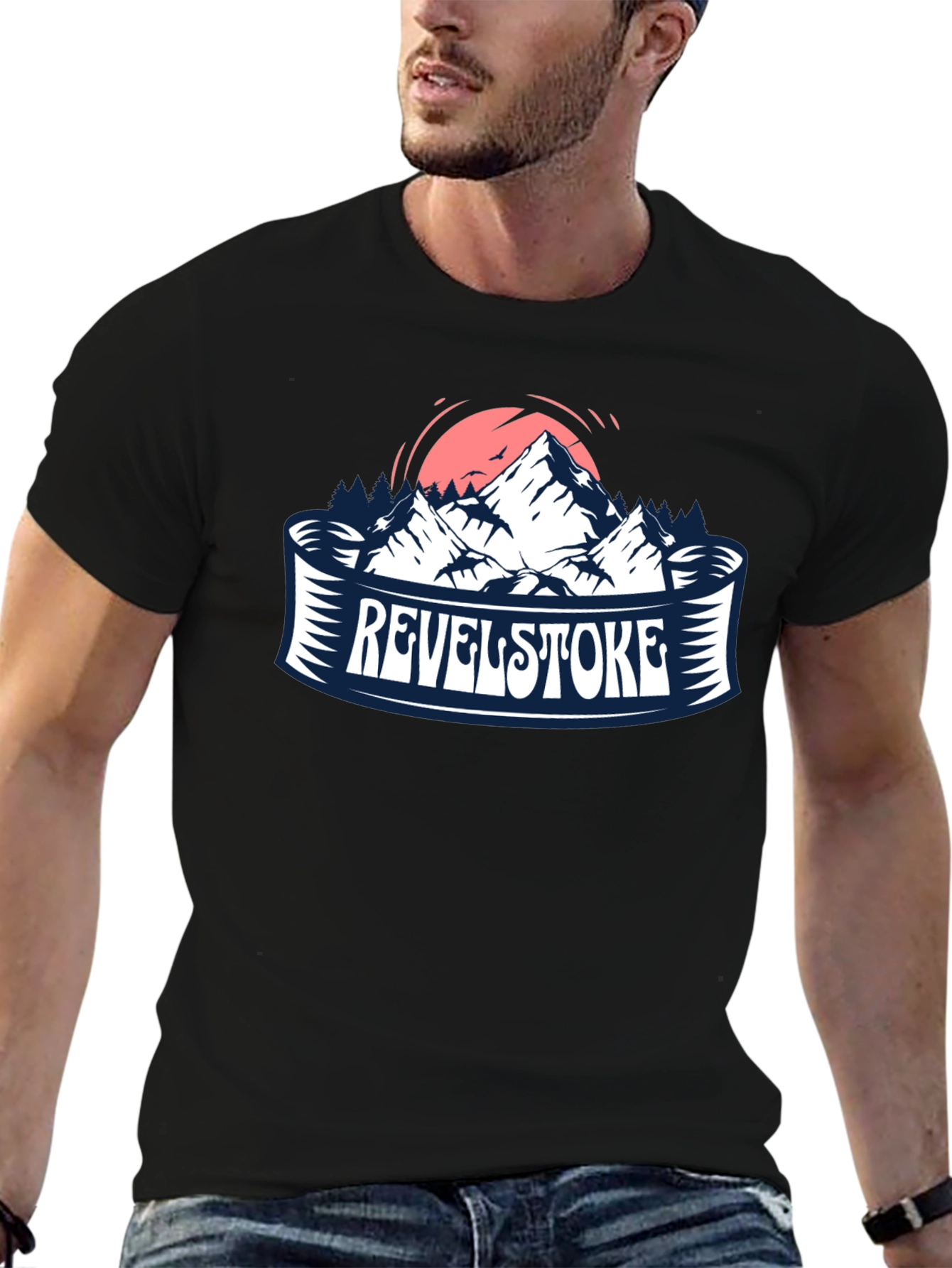 Black Revelstoke Mountain Graphic T-Shirt view 6