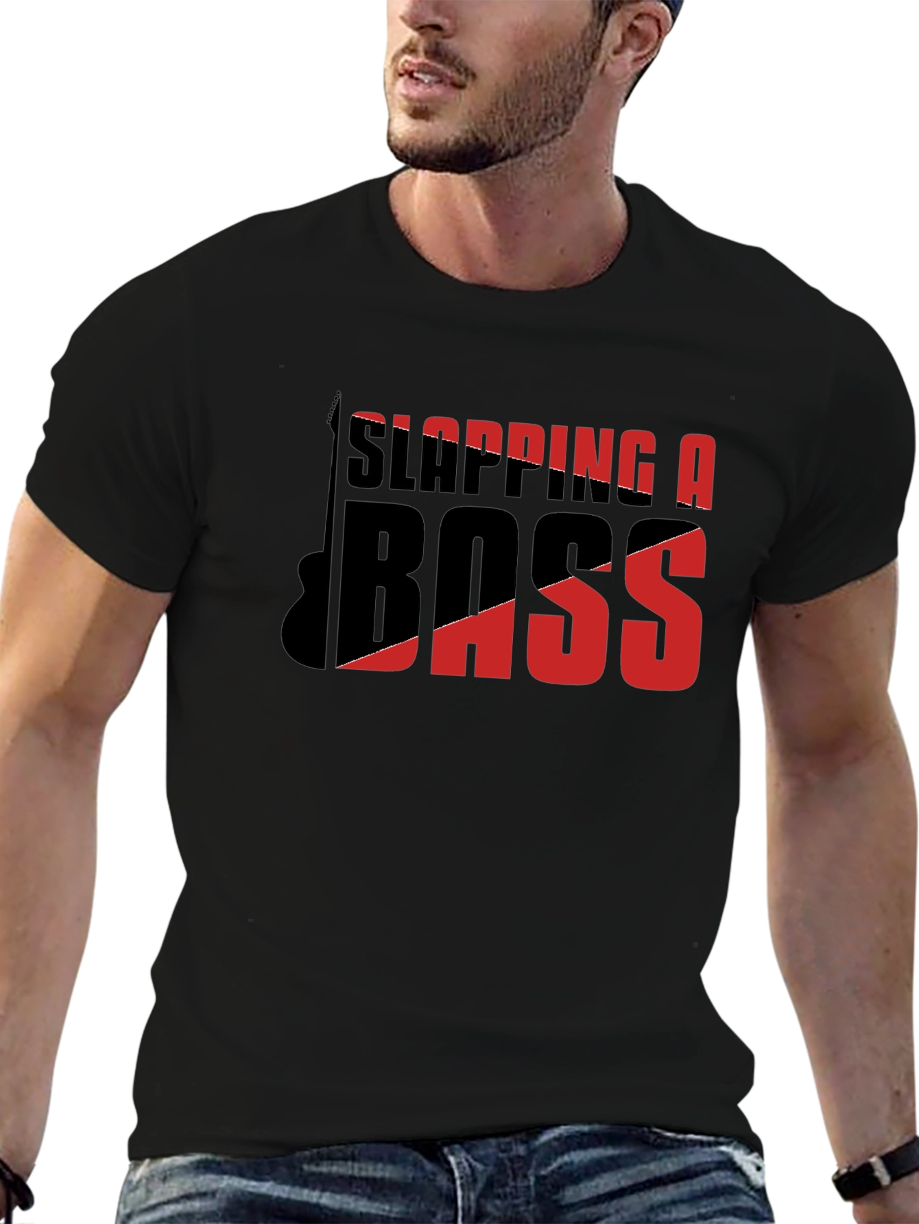 Black Slapping A Bass T-Shirt - Music Lover Tee view 6