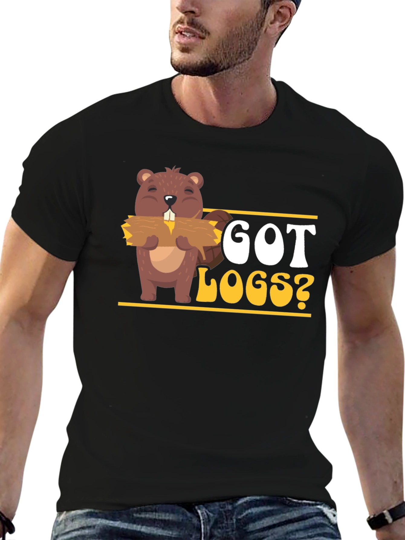 Black Got Logs? Beaver Graphic T-Shirt view 6