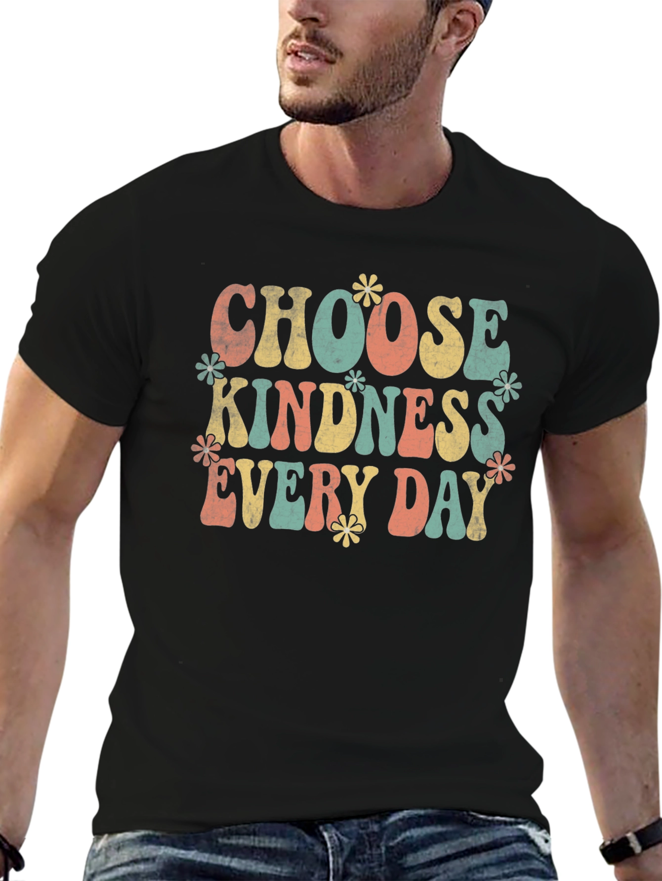 Black Choose Kindness Everyday Retro Tee view 6