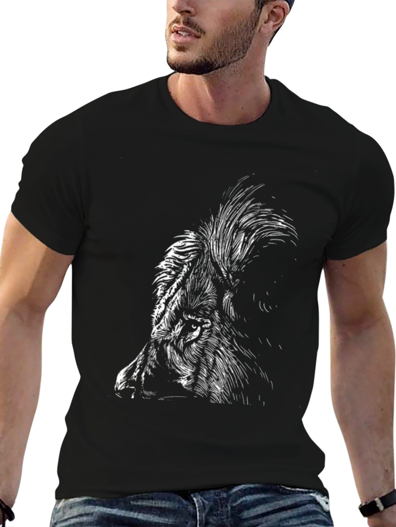 Black Wild Boar Graphic Tee - Men's Black T-Shirt view 6