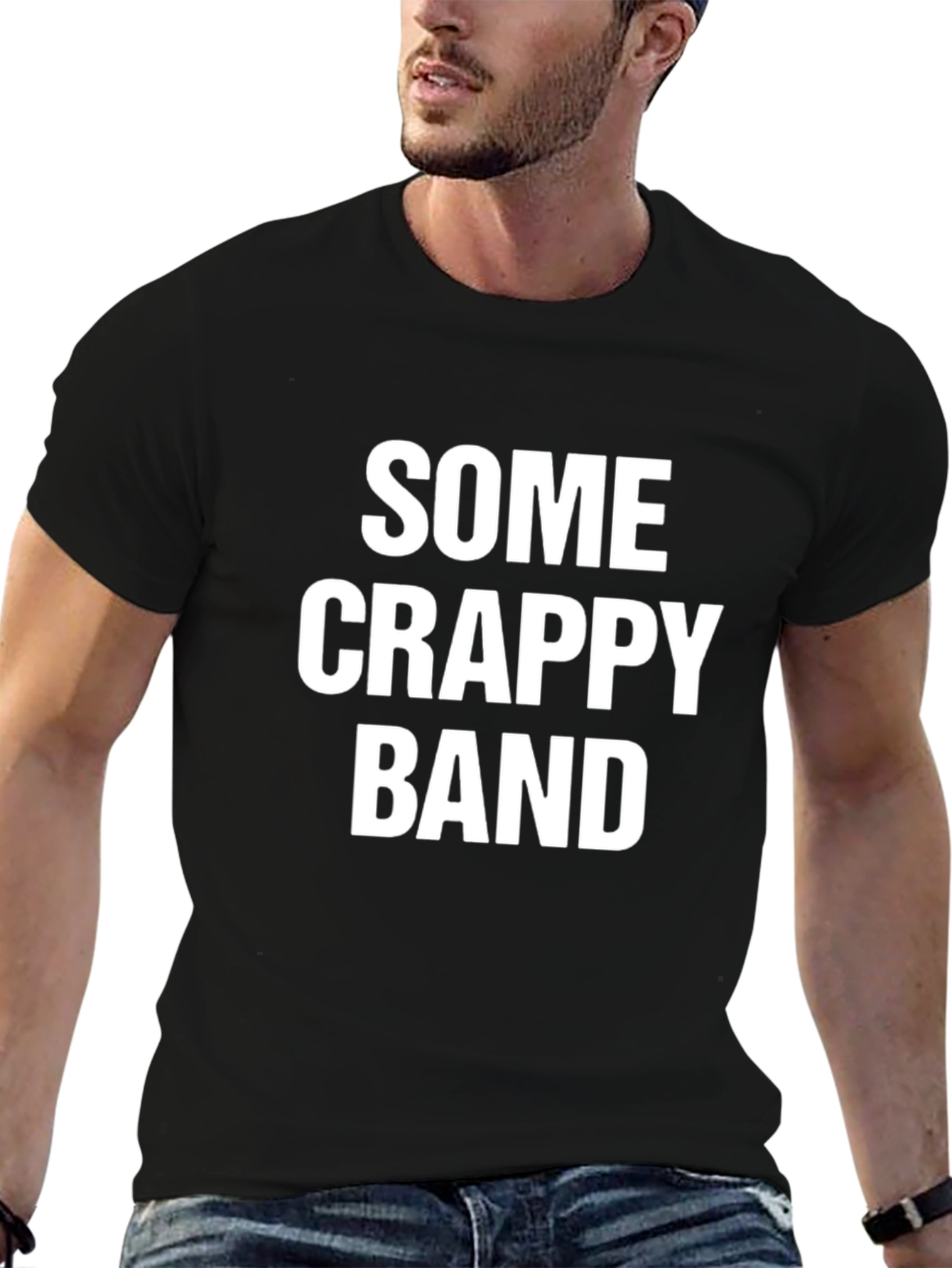 Black Some Crappy Band T-Shirt - Black Cotton Tee view 6