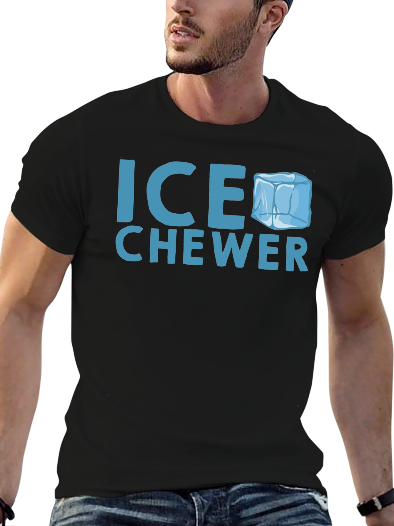 Black Ice Chewer Graphic Tee - Funny Ice Lover Shirt view 6