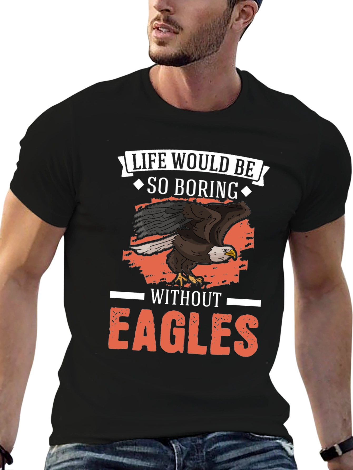 Black Life Would Be So Boring Without Eagles Graphic Tee view 6