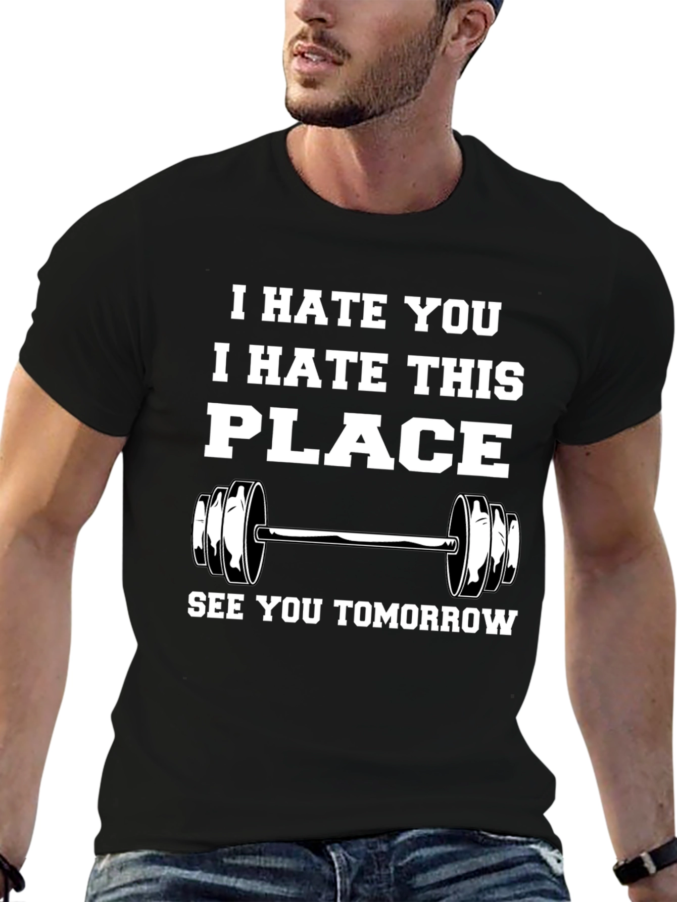 Black Gym Humor Graphic T-Shirt view 6