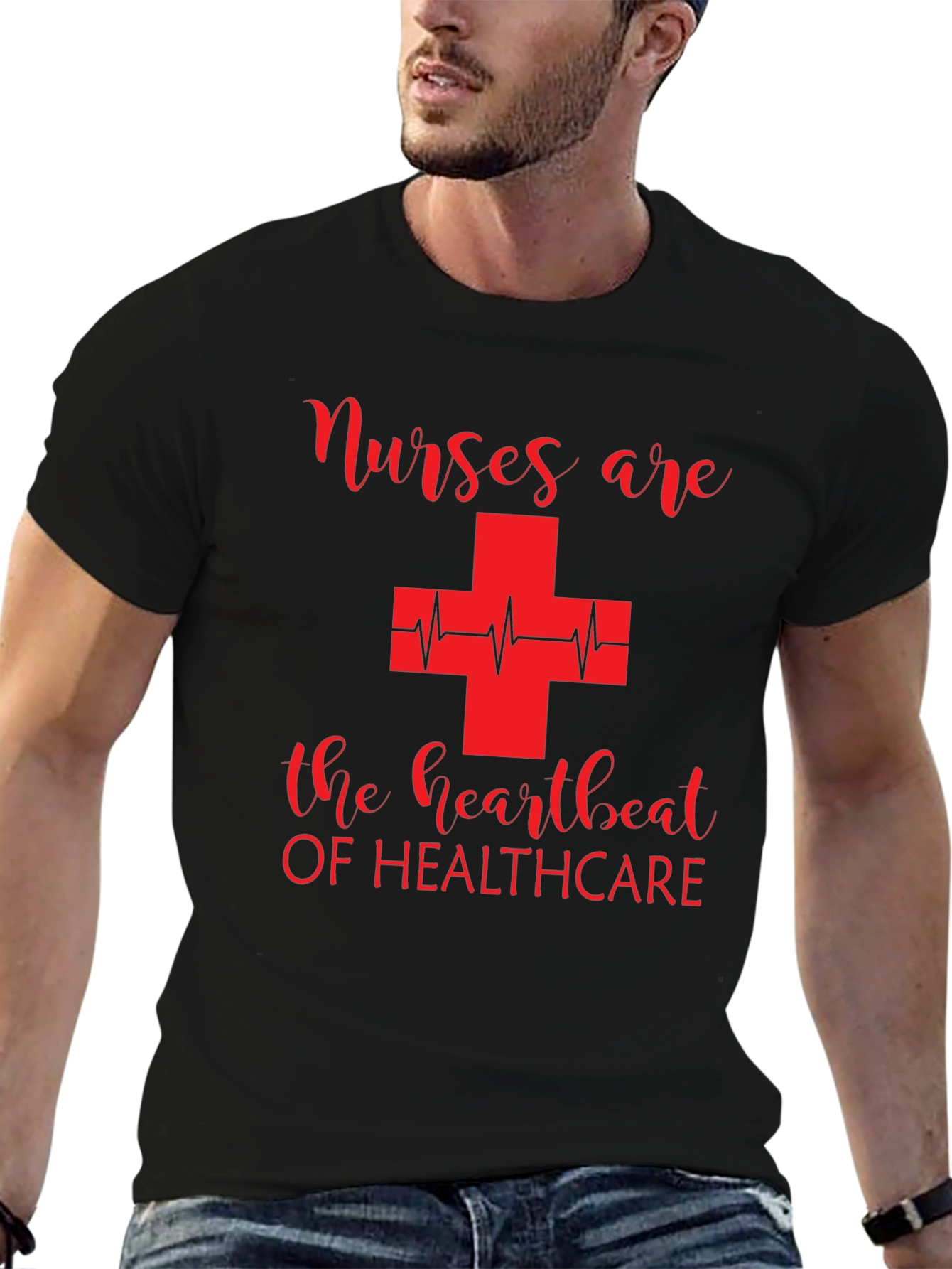 Black Nurses are the Heartbeat of Healthcare T-Shirt view 6