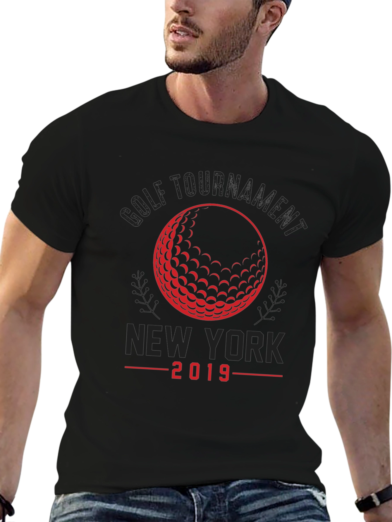Black Golf Tournament New York 2019 Black T-Shirt view 6