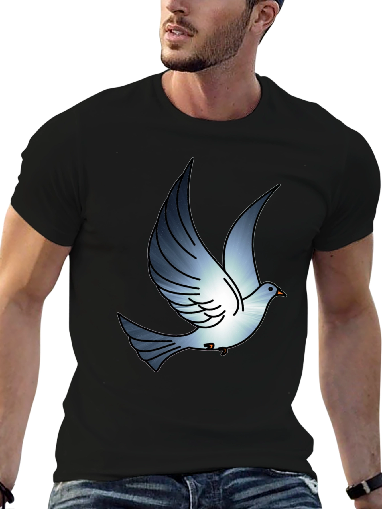 Black Dove Graphic Print Black T-Shirt view 6