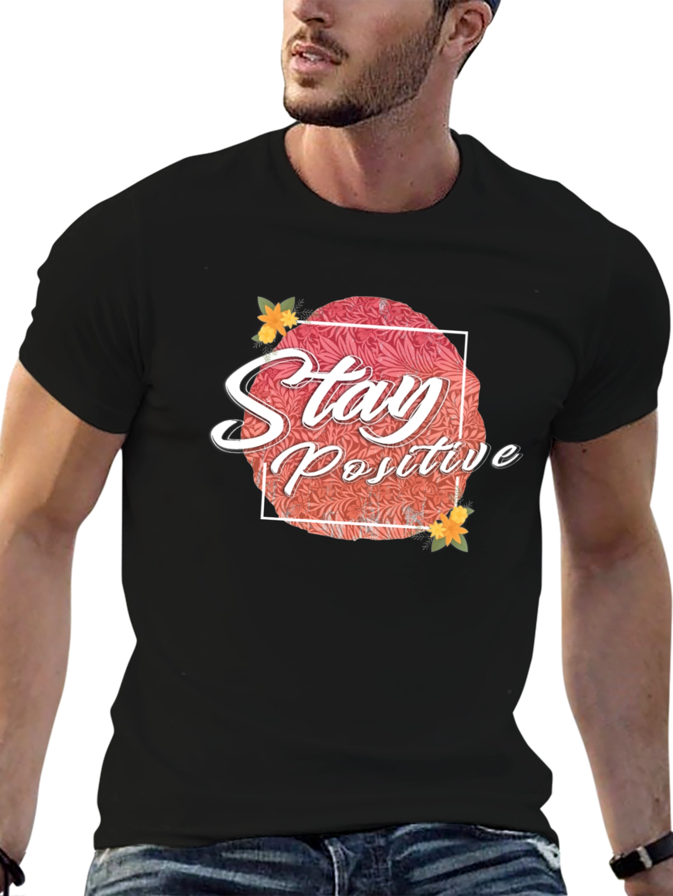 Black Stay Positive Graphic T-Shirt - Black view 6