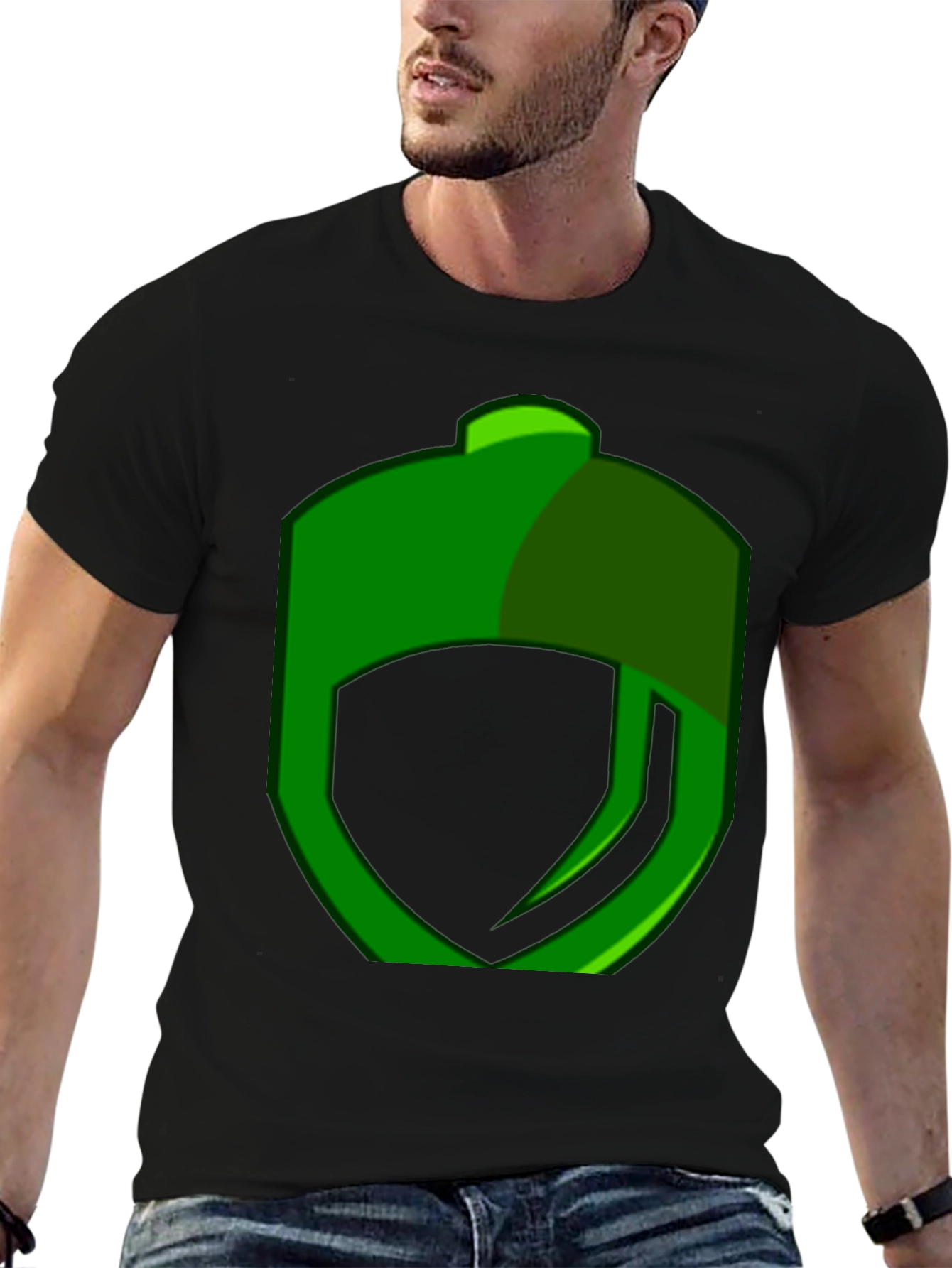 Black Green Logo Graphic T-Shirt view 6