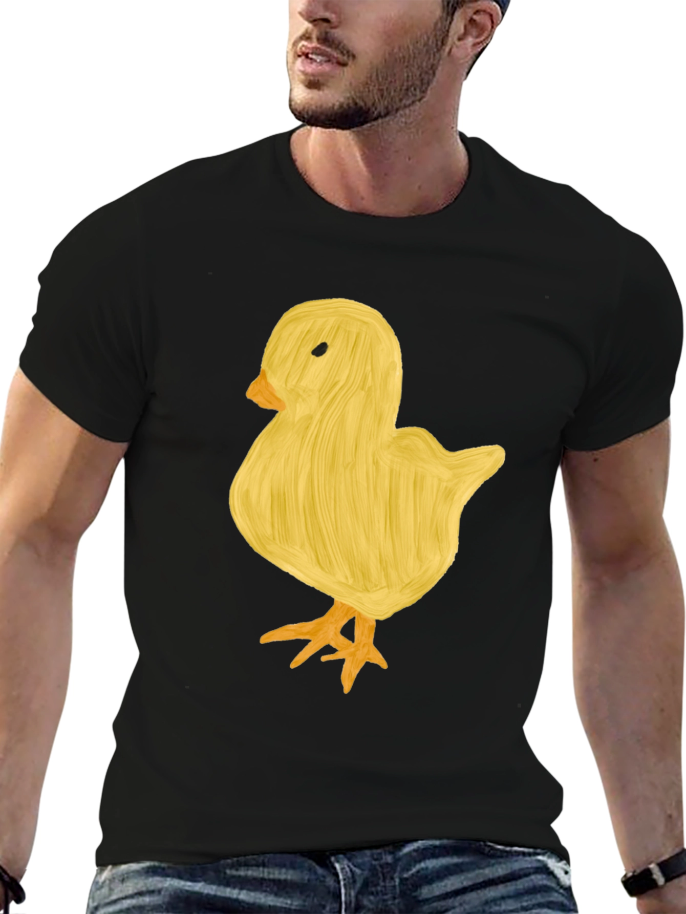 Black Cute Chick Graphic Tee - Unisex Black T-Shirt view 6