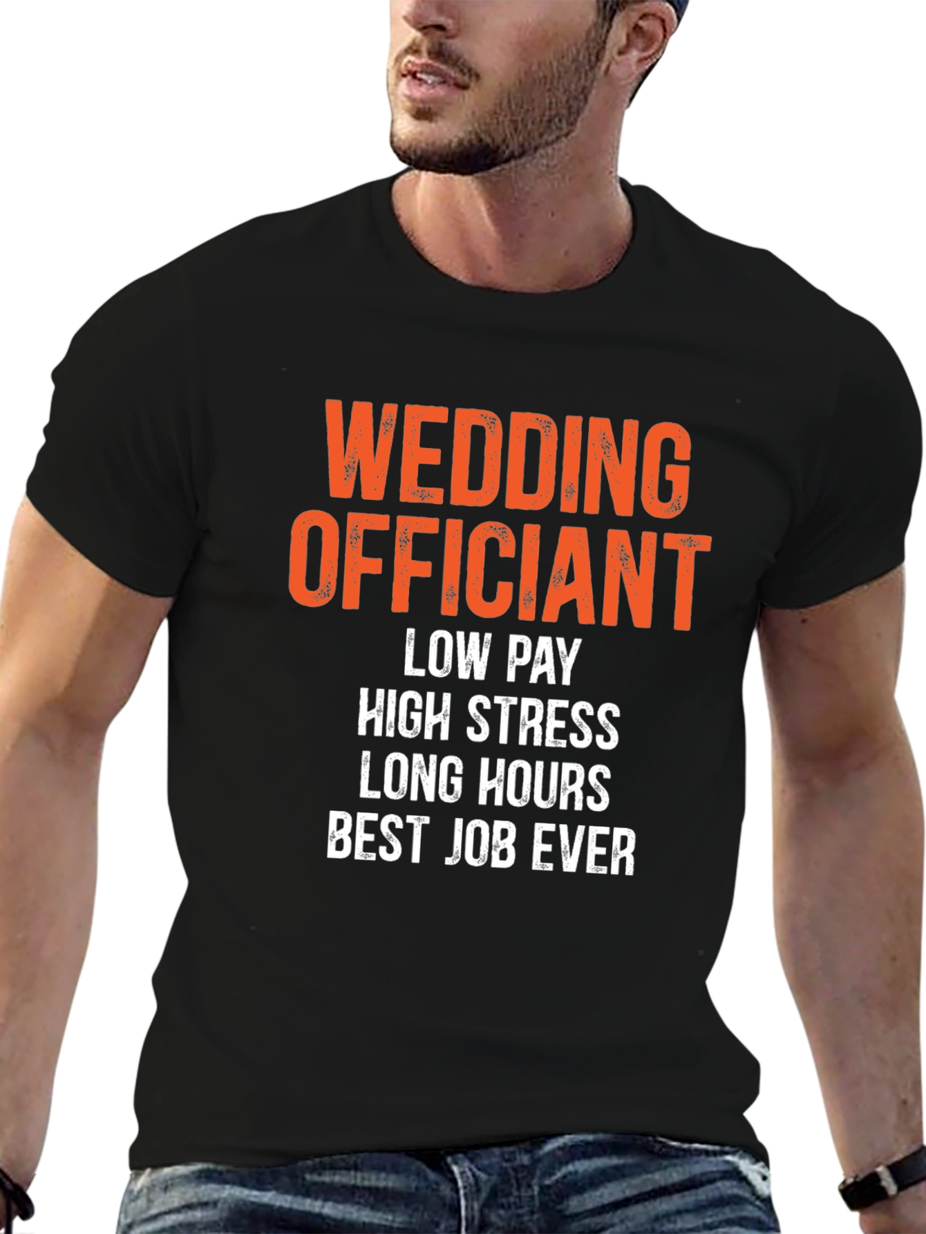 Black Wedding Officiant Humor T-Shirt view 6