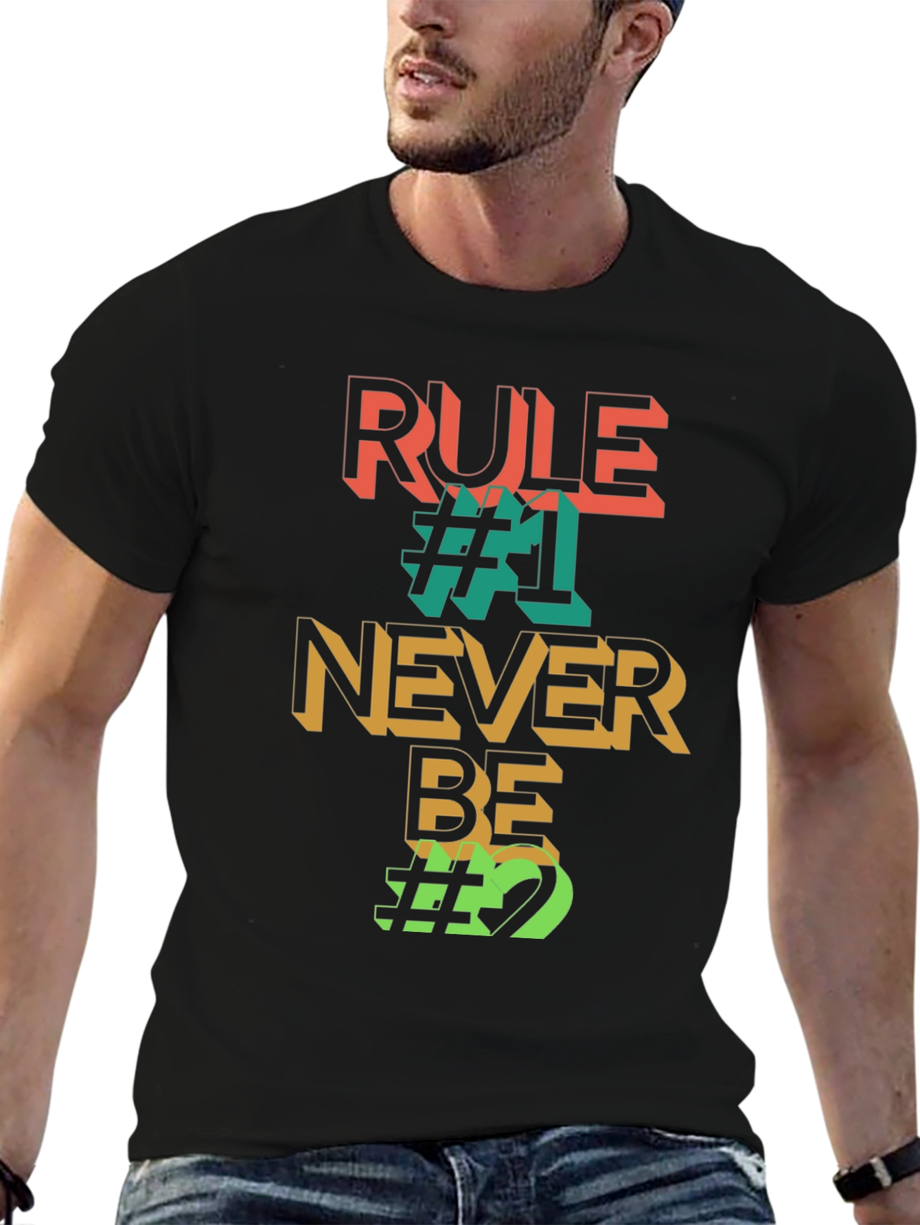 Black Rule #1 Never Be #2 Graphic Tee view 6