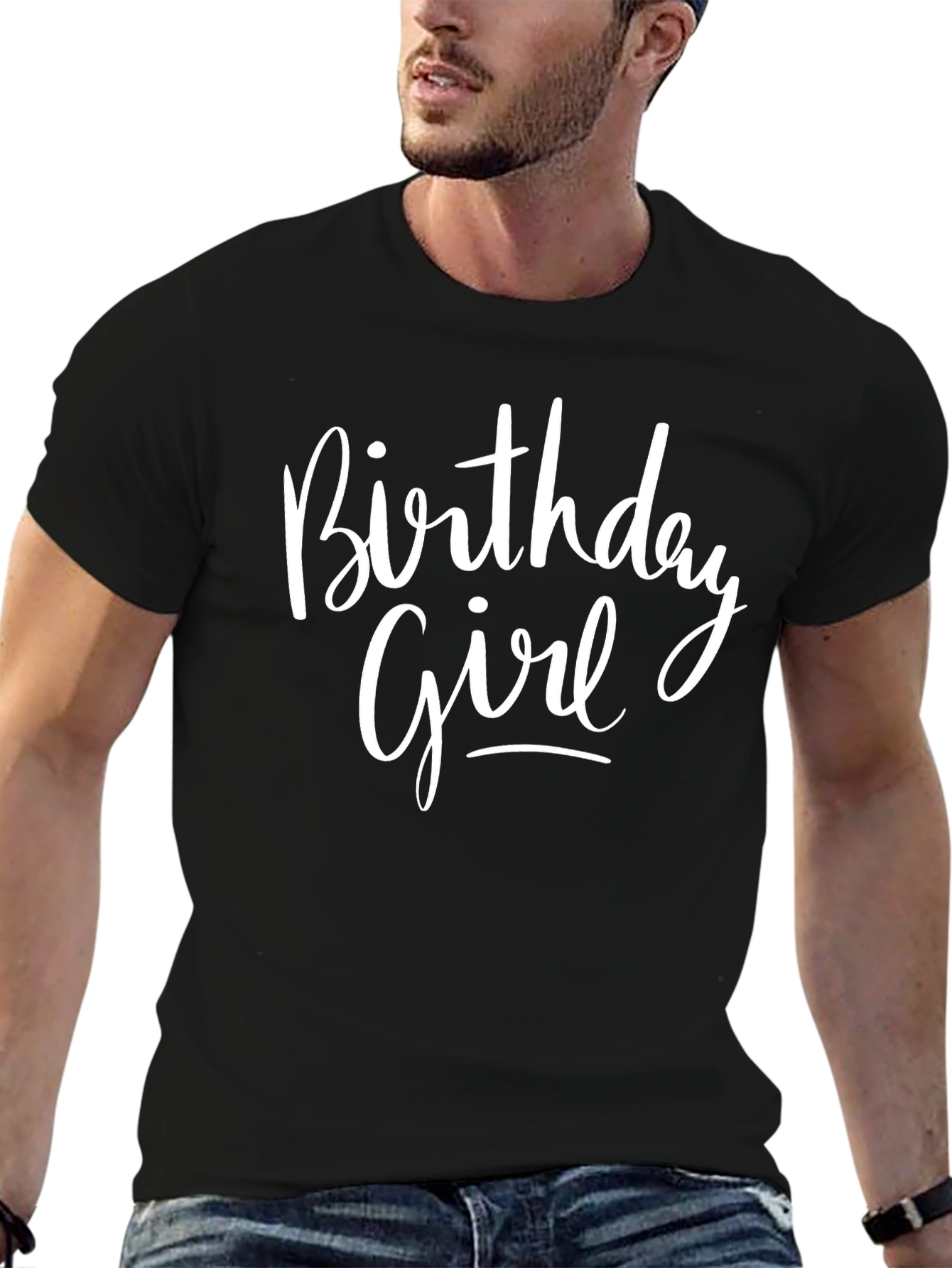Black Birthday Girl Graphic Tee - Black Casual Top view 6
