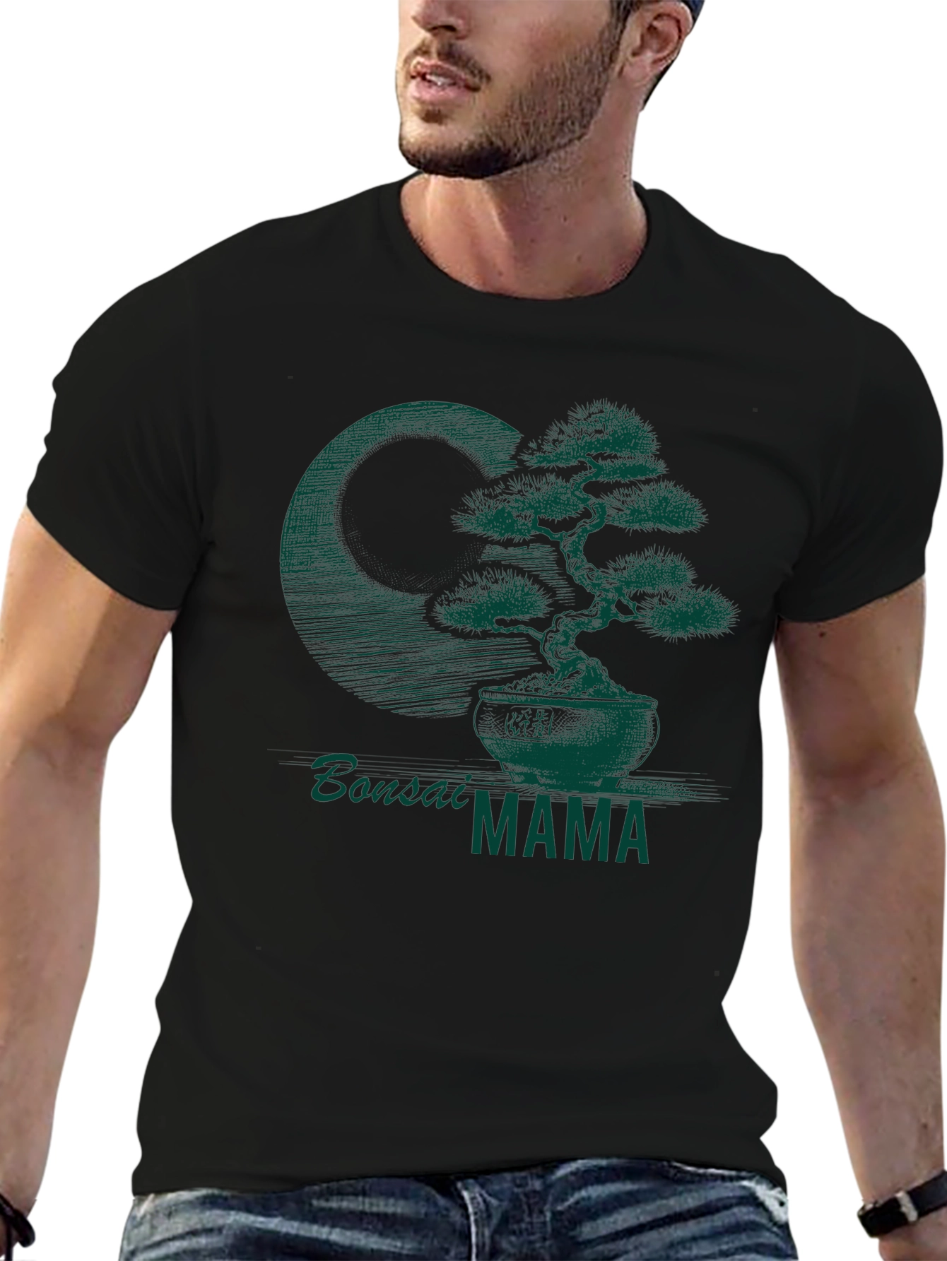 Black Bonsai Mama Graphic Tee - Stylish Plant Lover Shirt view 6