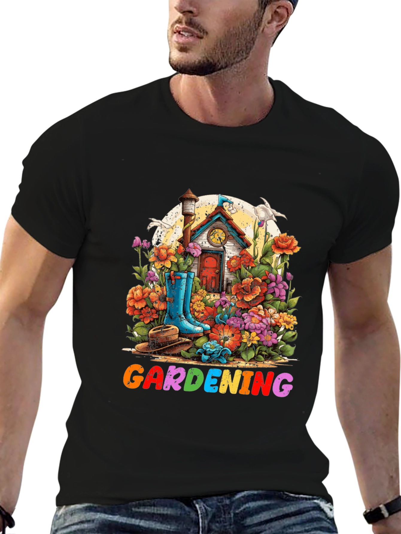Gardening Graphic Tee - Colorful Floral Design - 6