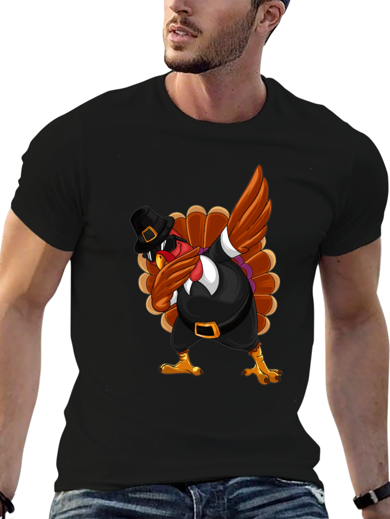 Thanksgiving Turkey Dabbing T-Shirt - 6