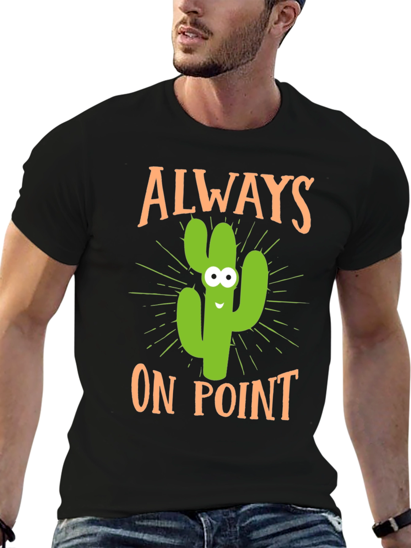 Black Always On Point Cactus Graphic Tee view 6