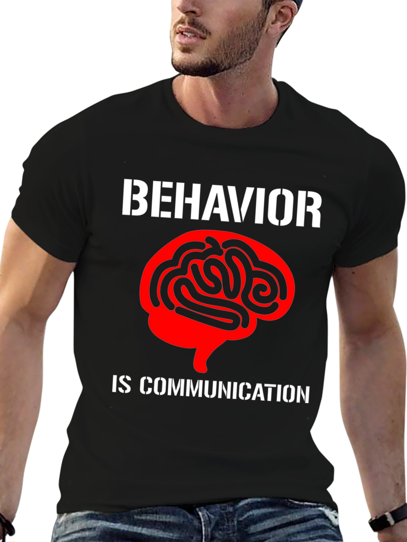 Black Behavior is Communication Graphic Tee view 6