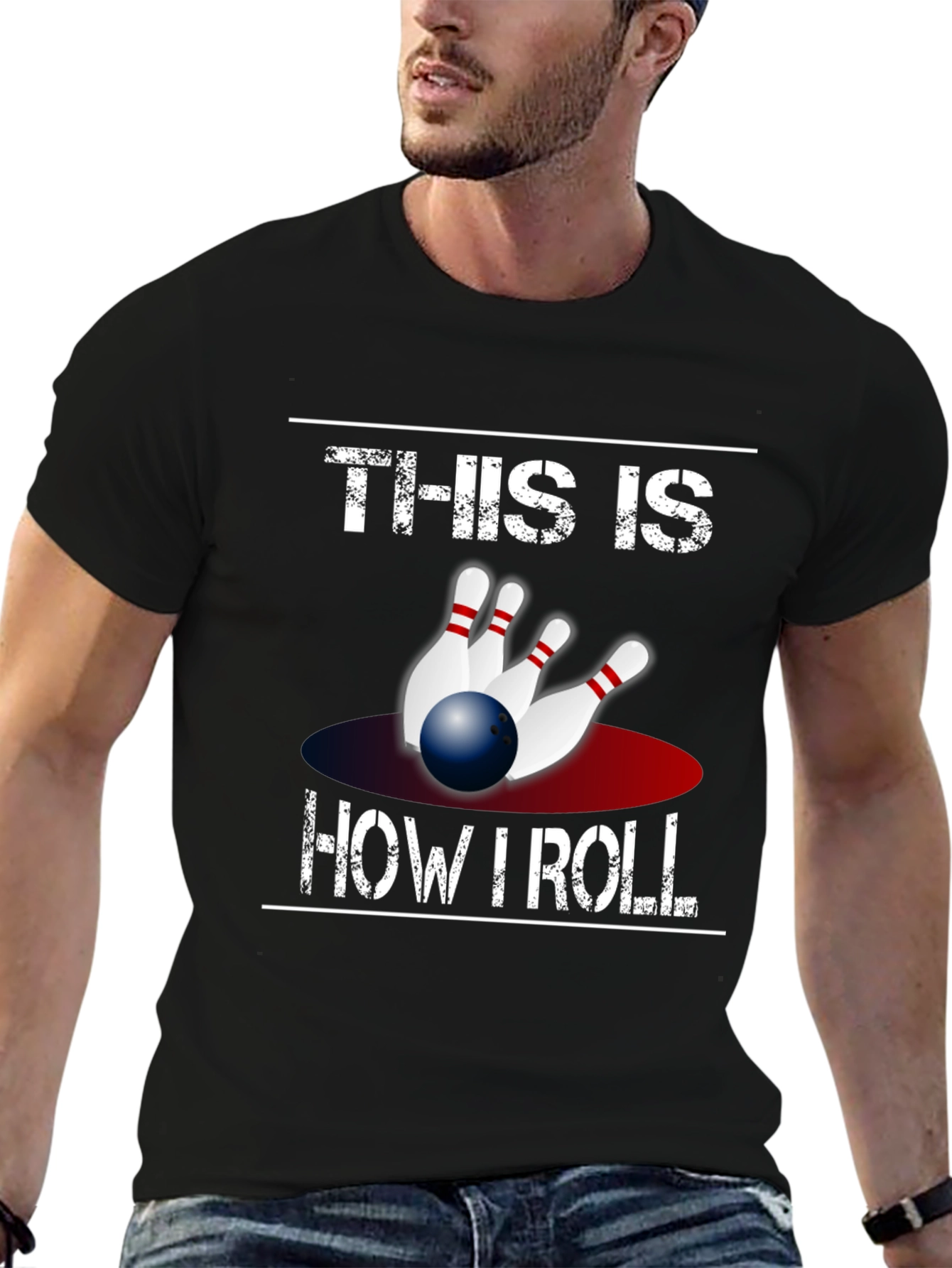 Black Bowling T-Shirt - This Is How I Roll Tee view 6