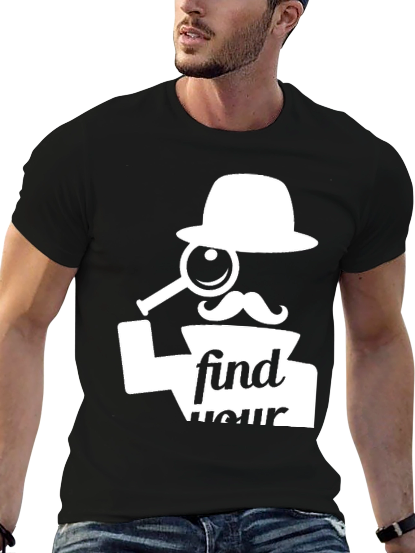 Black Find Your Fun T-Shirt - Detective Graphic Tee view 6